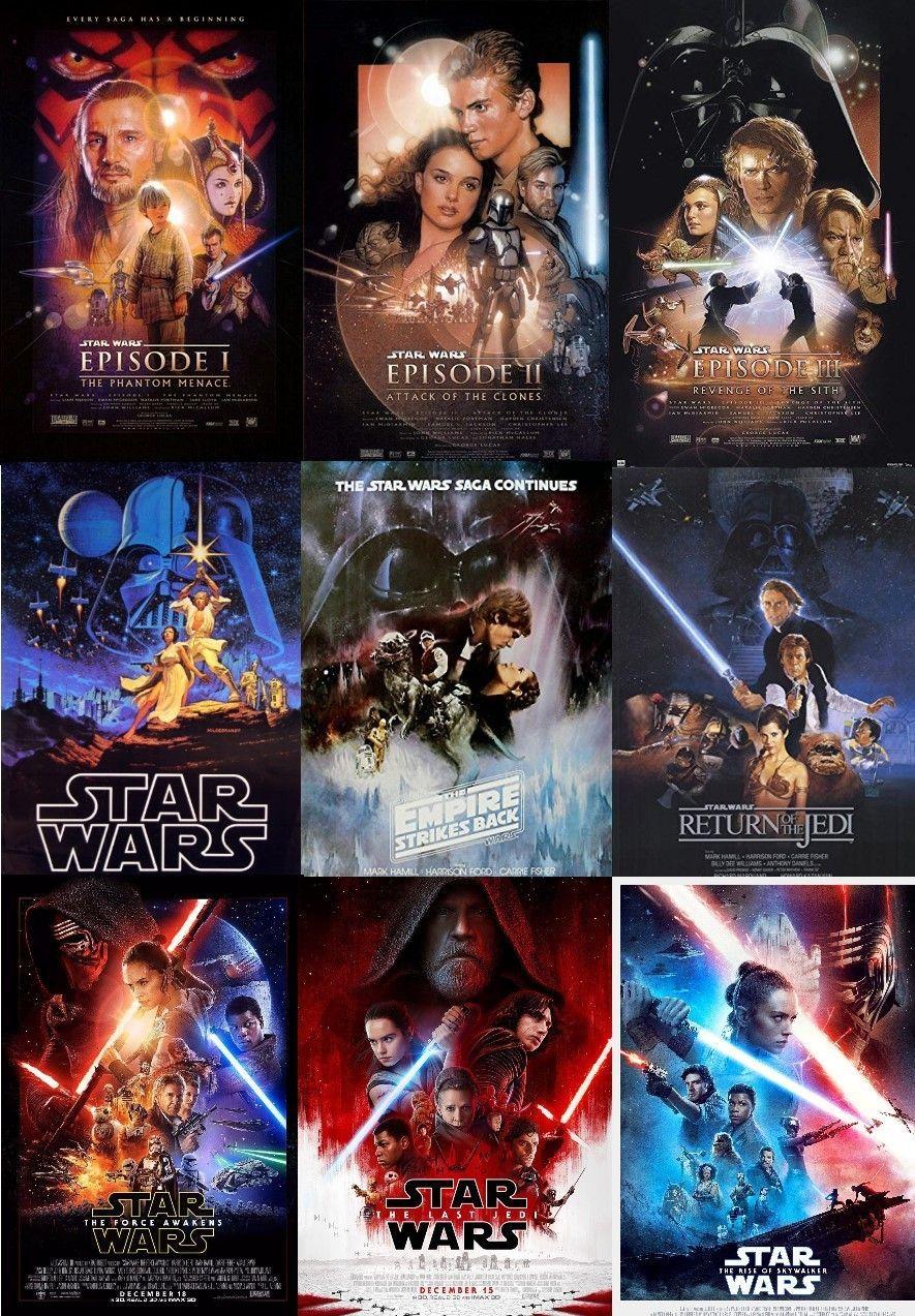 885x1273 The Skywalker Saga theatrical posters!. Star wars movies posters
