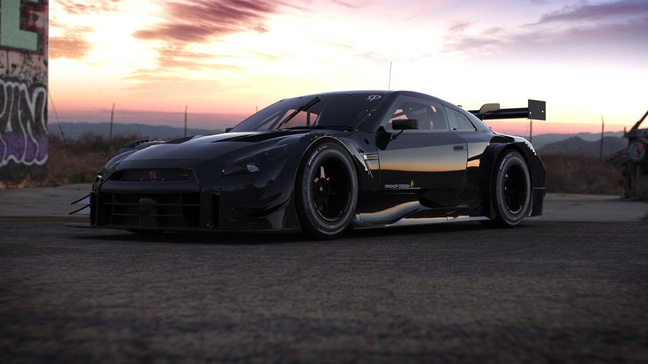1280x720 Black Nissan GTR Wallpaper for Android