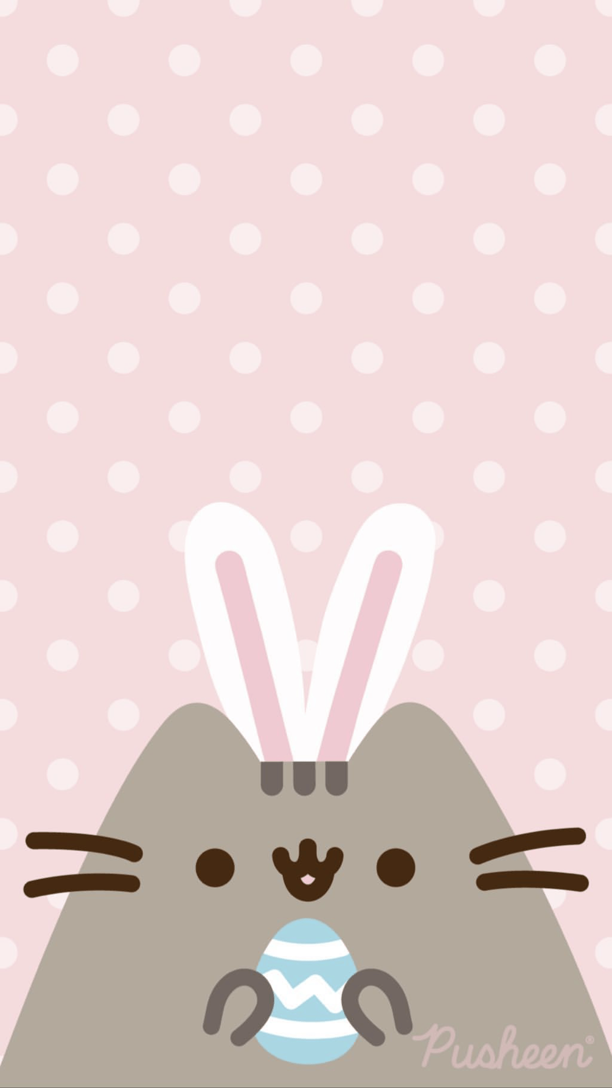 1242x2208 Pusheen the cat floral pastels spring iphone wallpaper Easter