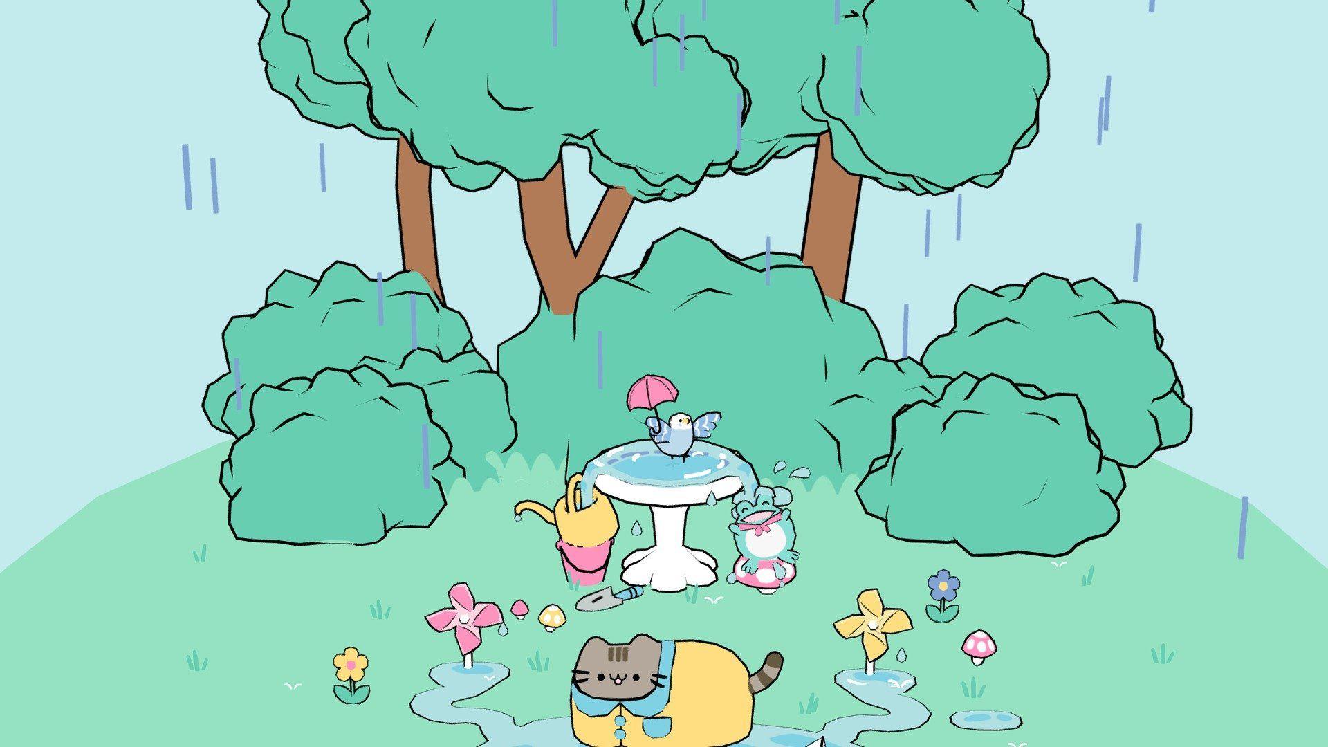 1920x1080 Pusheen Spring Scene model