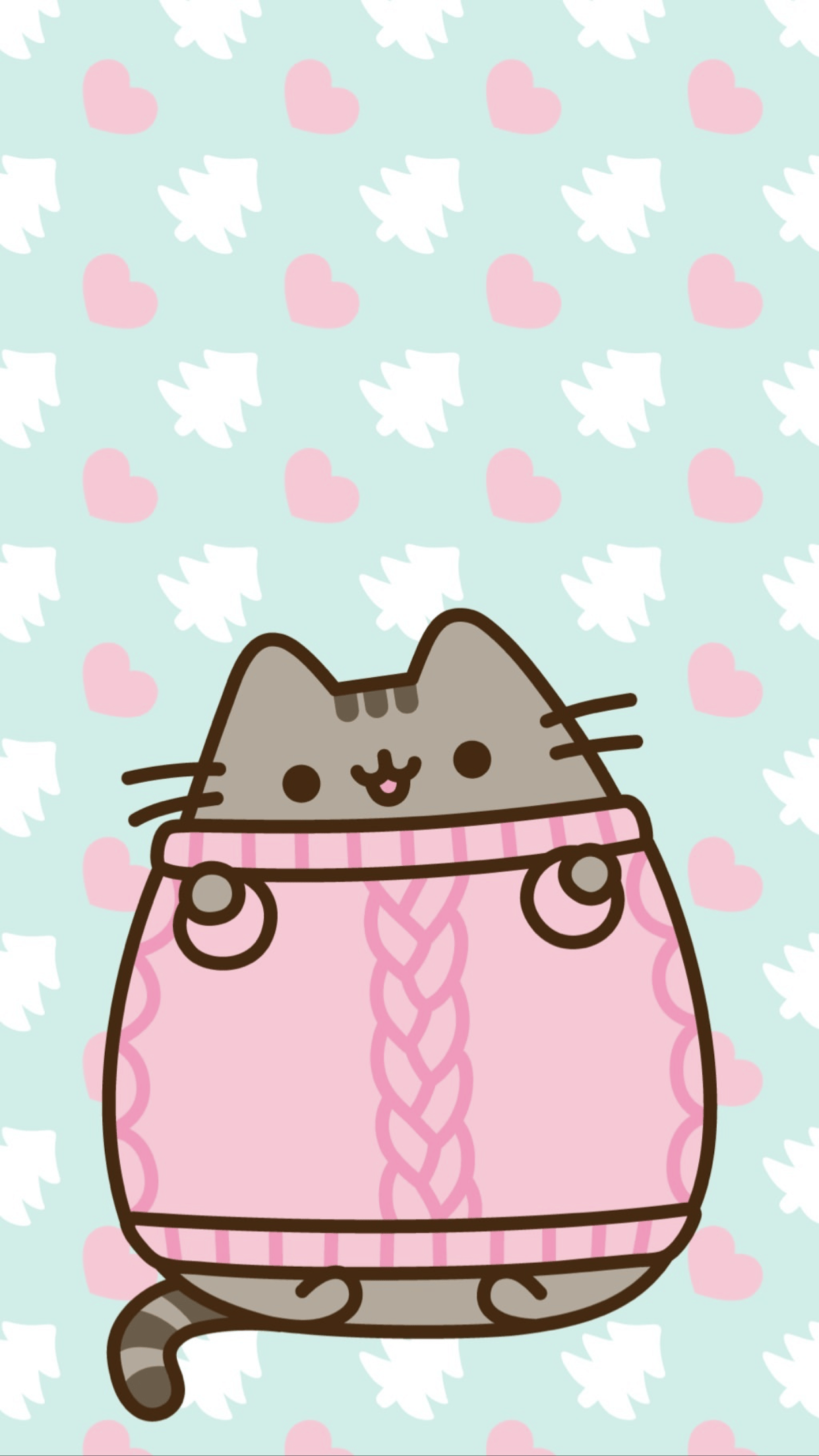 1242x2208 Pusheen Spring Wallpaper