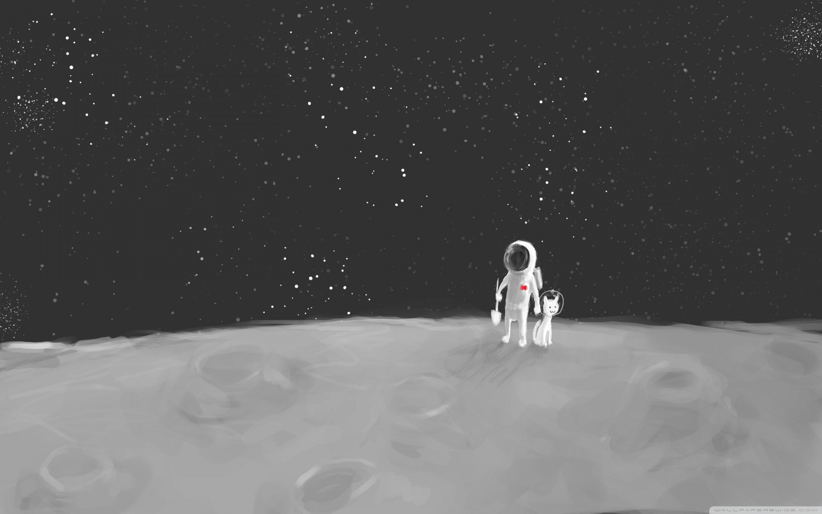 2880x1800 Spaceman and Spacedog Ultra HD Desktop Background Wallpaper for 4K