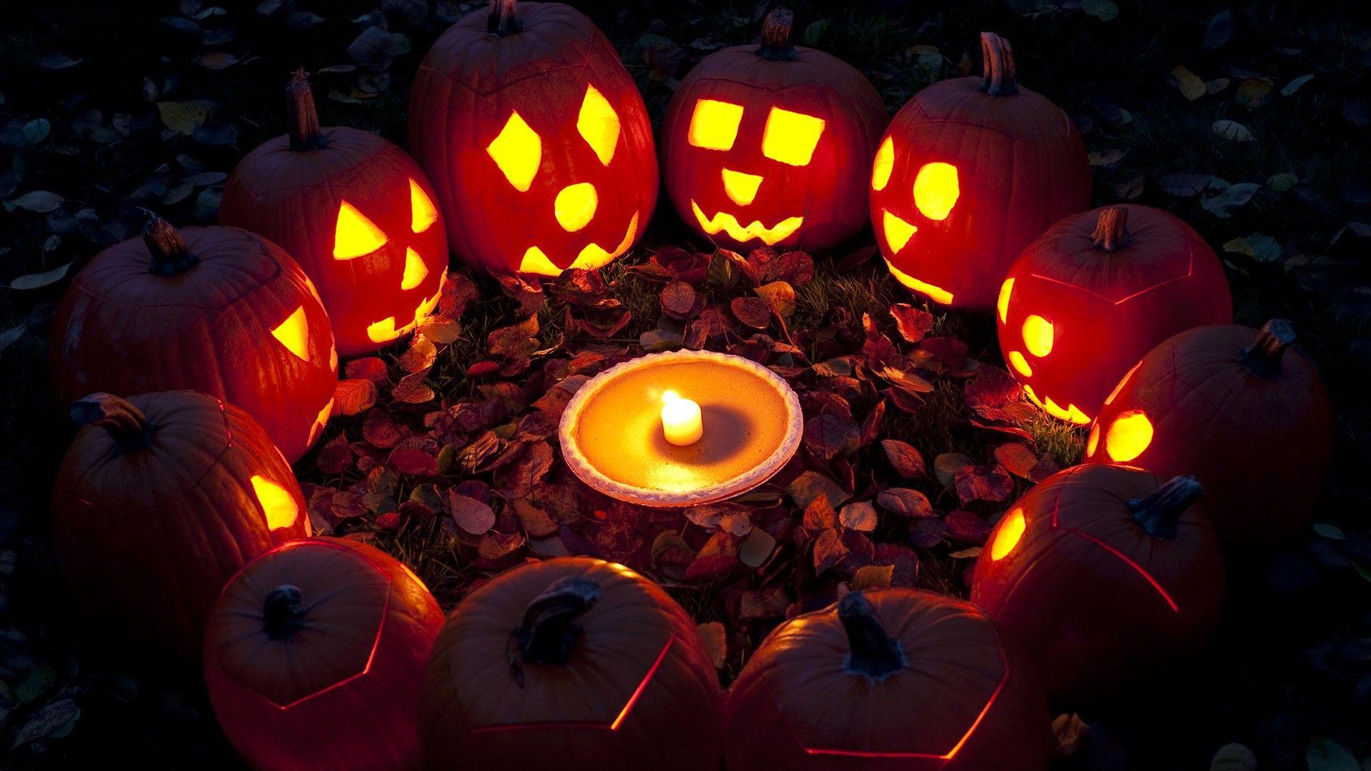 1920x1080 Lanterns Jack O Lantern pumpkins gathering wallpaperx1080