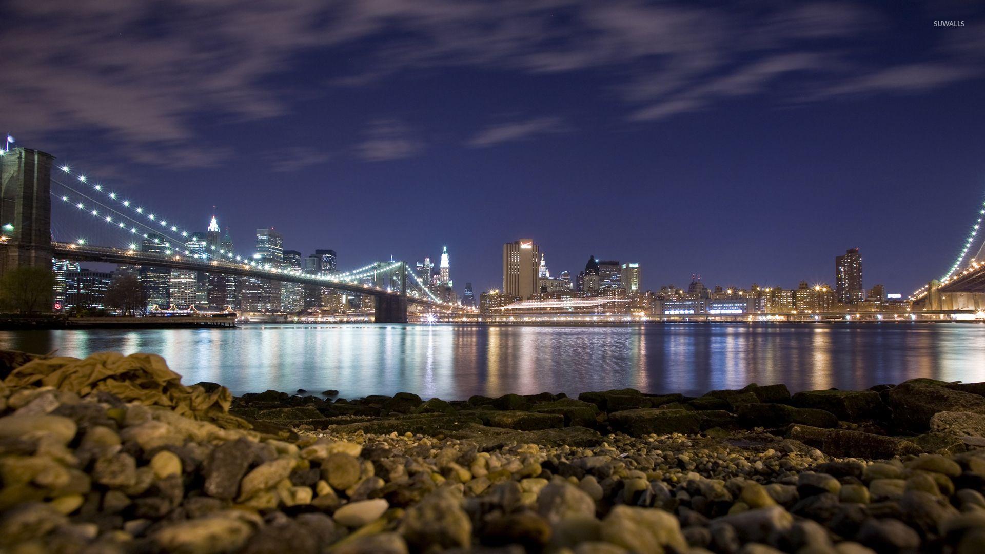 1920x1080 Brooklyn Bridge at night wallpaper wallpaper