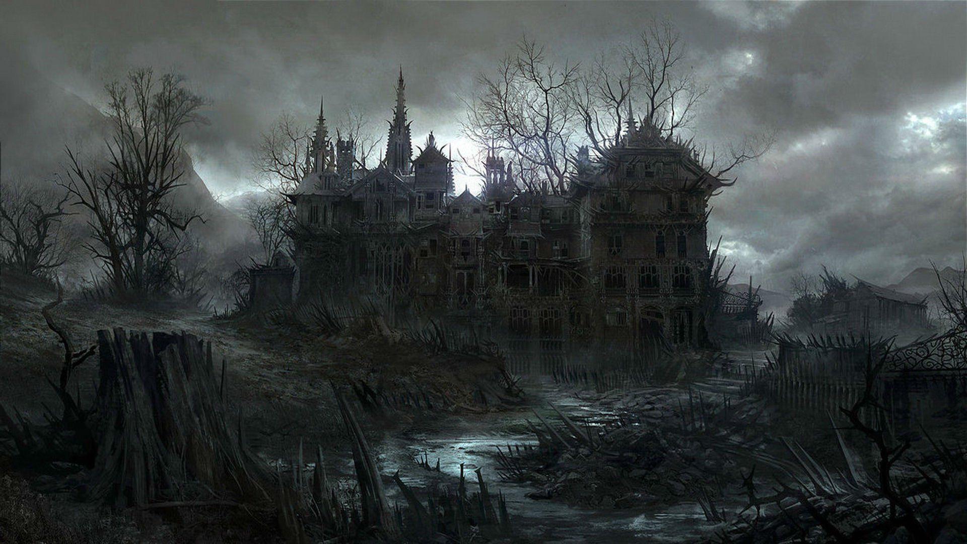 1920x1080 HALLOWEEN dark haunted house spooky wallpaperx1080