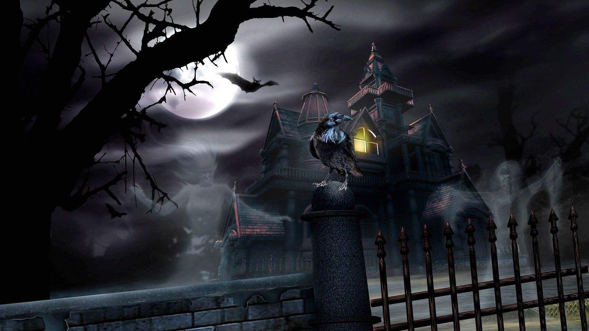 1920x1080 halloween, Dark, Haunted, House, Spooky Wallpaper HD / Desktop