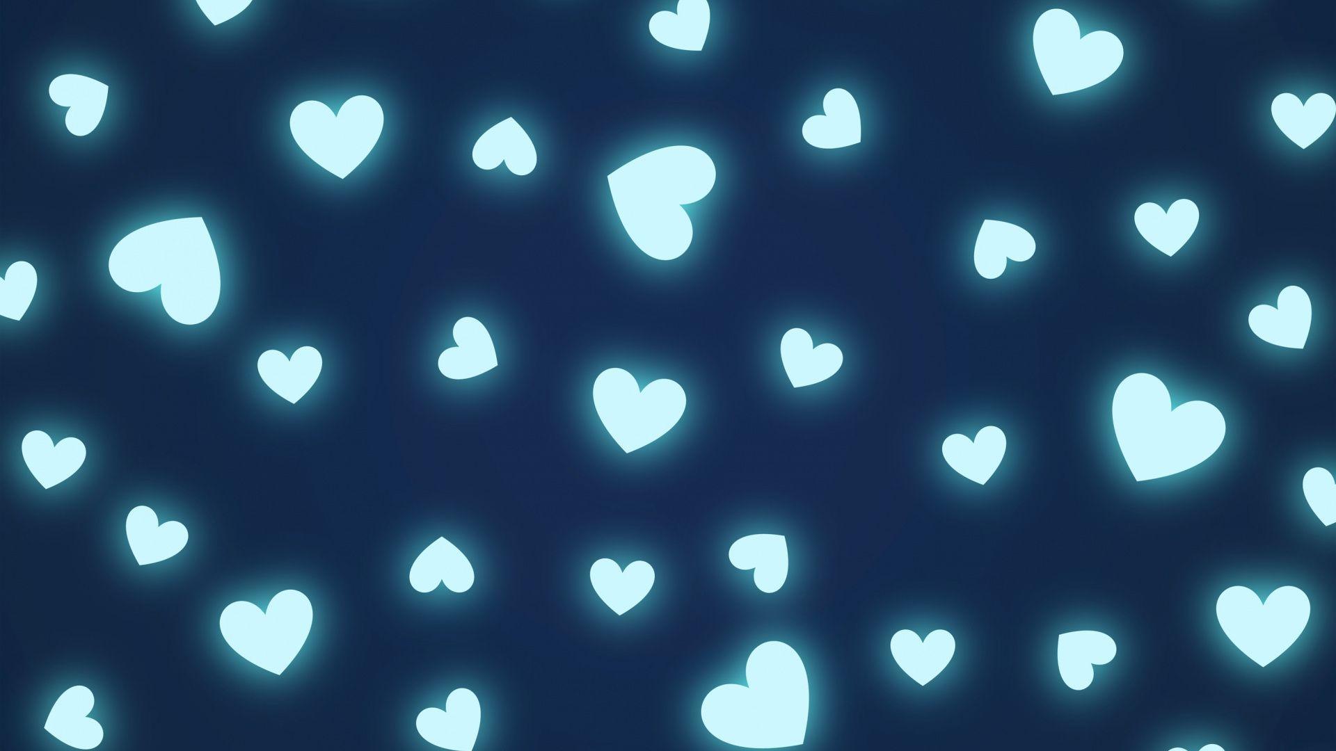 1920x1080 Download Hearts, shapes, glowing, minimal, pattern wallpaper