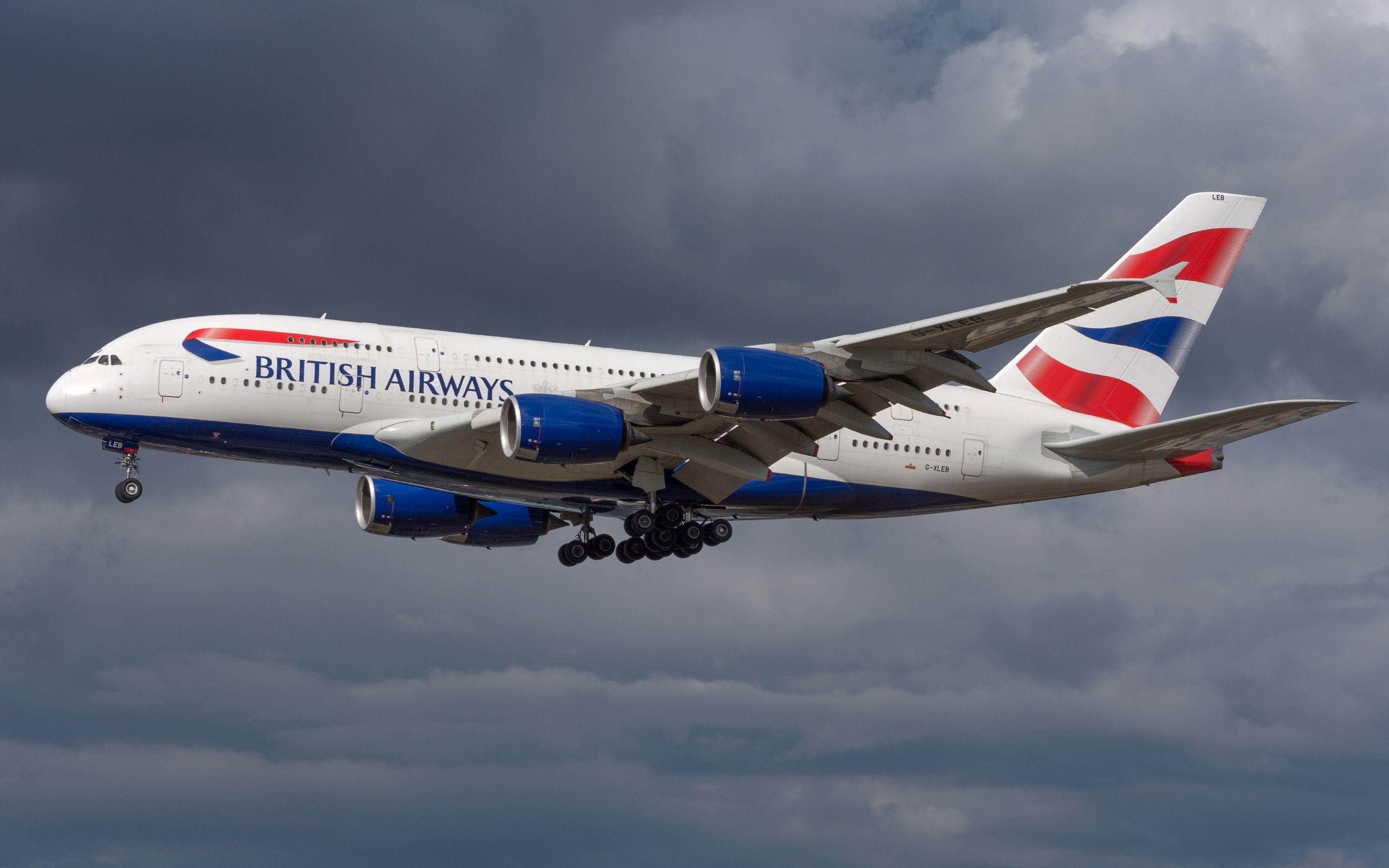 2880x1800 Download wallpaper Airbus A380- passenger plane, British