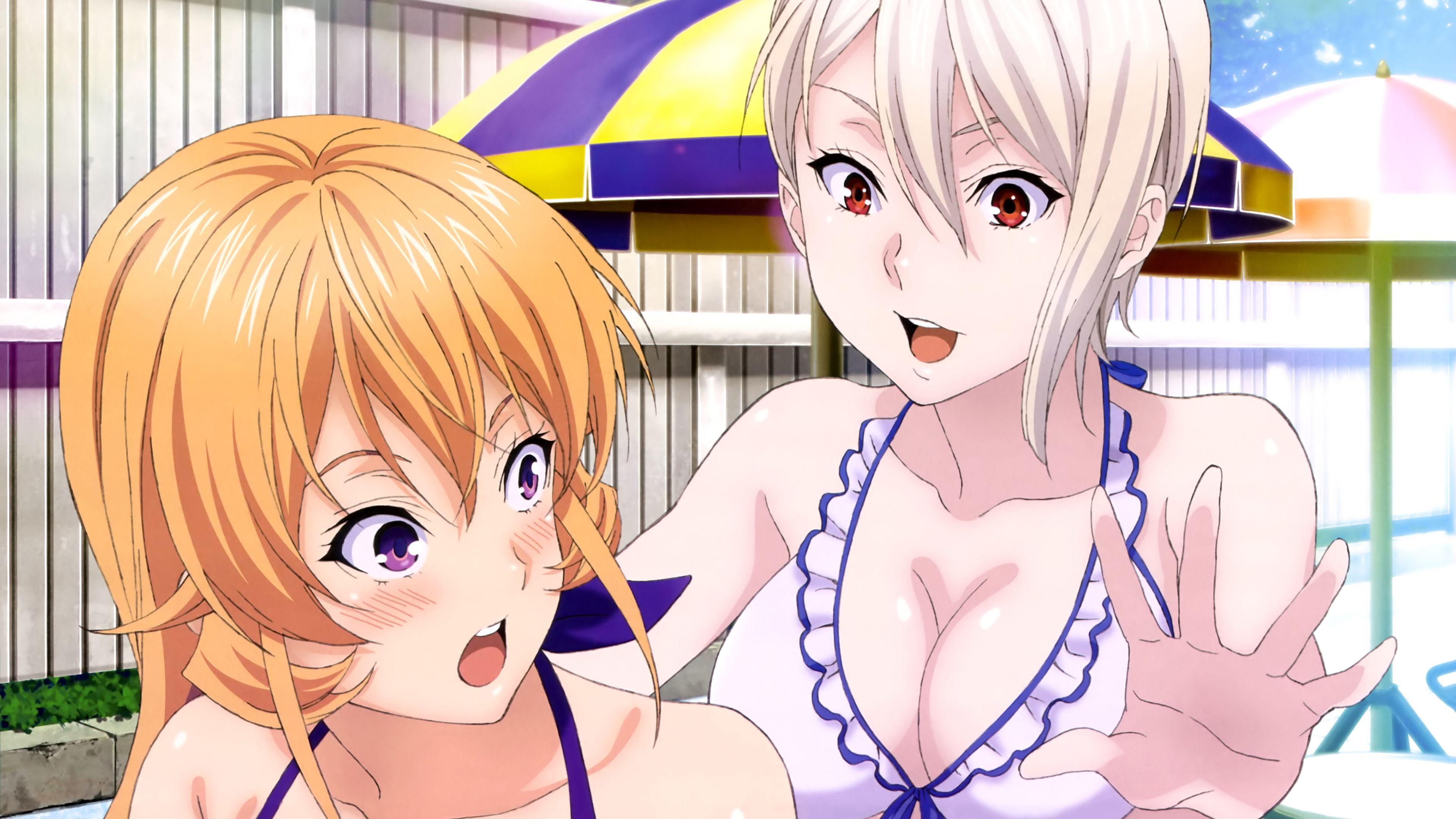 3840x2160 Erina Nakiri and Alice Nakiri Food Wars Anime Girl Swimsuit 4K