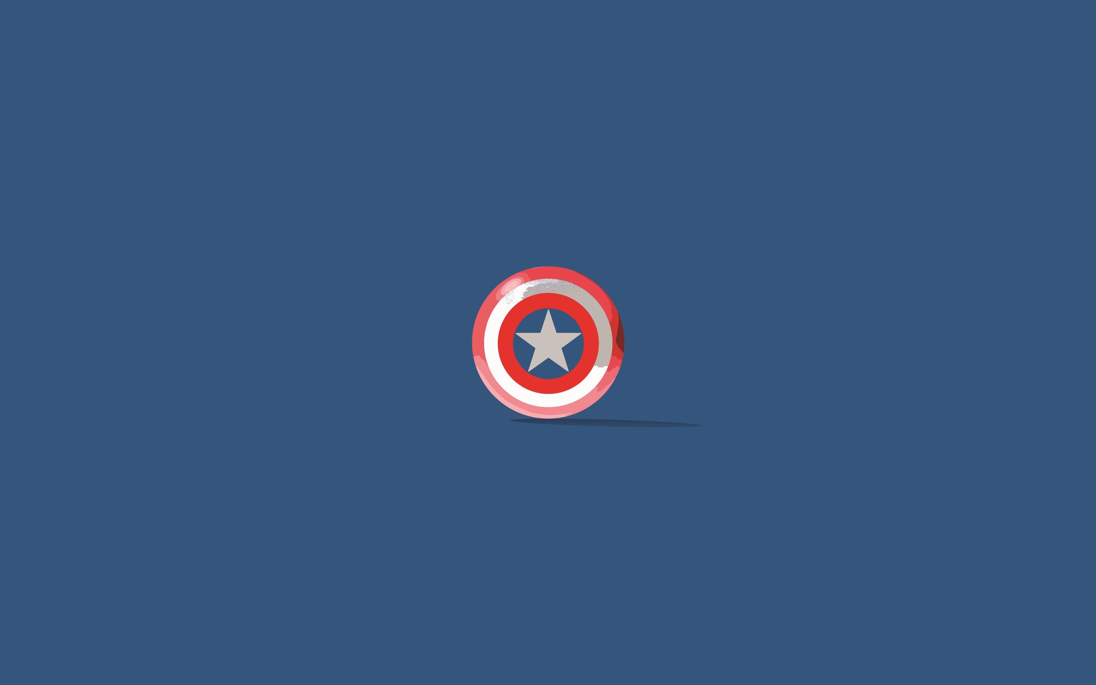 3840x2400 Download wallpaper 4k, Captain America, minimal, superheroes