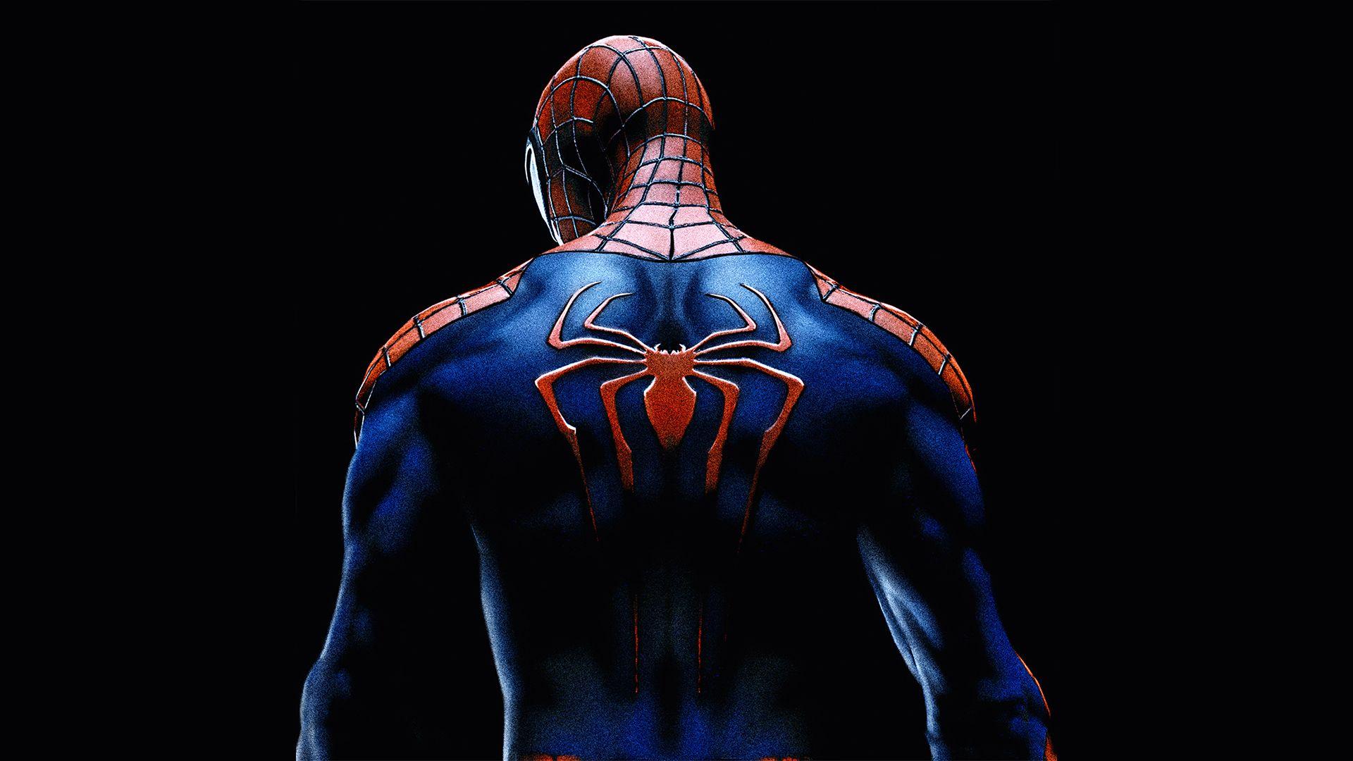 1920x1080 Spiderman Back Spider Logo, HD Superheroes, 4k Wallpaper, Image