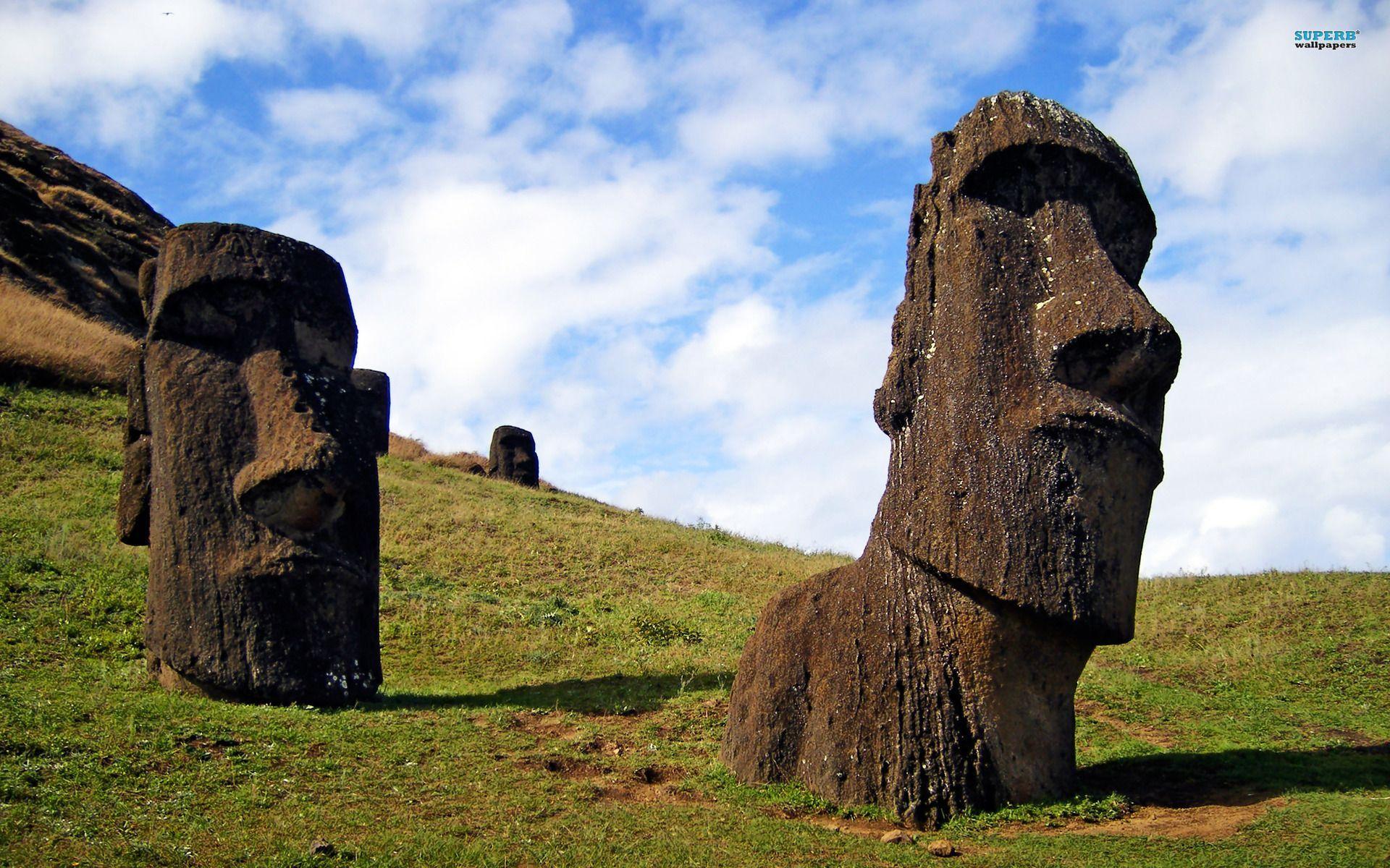 1920x1200 Moai Statues Wallpaper Nature Wallpaper. Platser, Staty