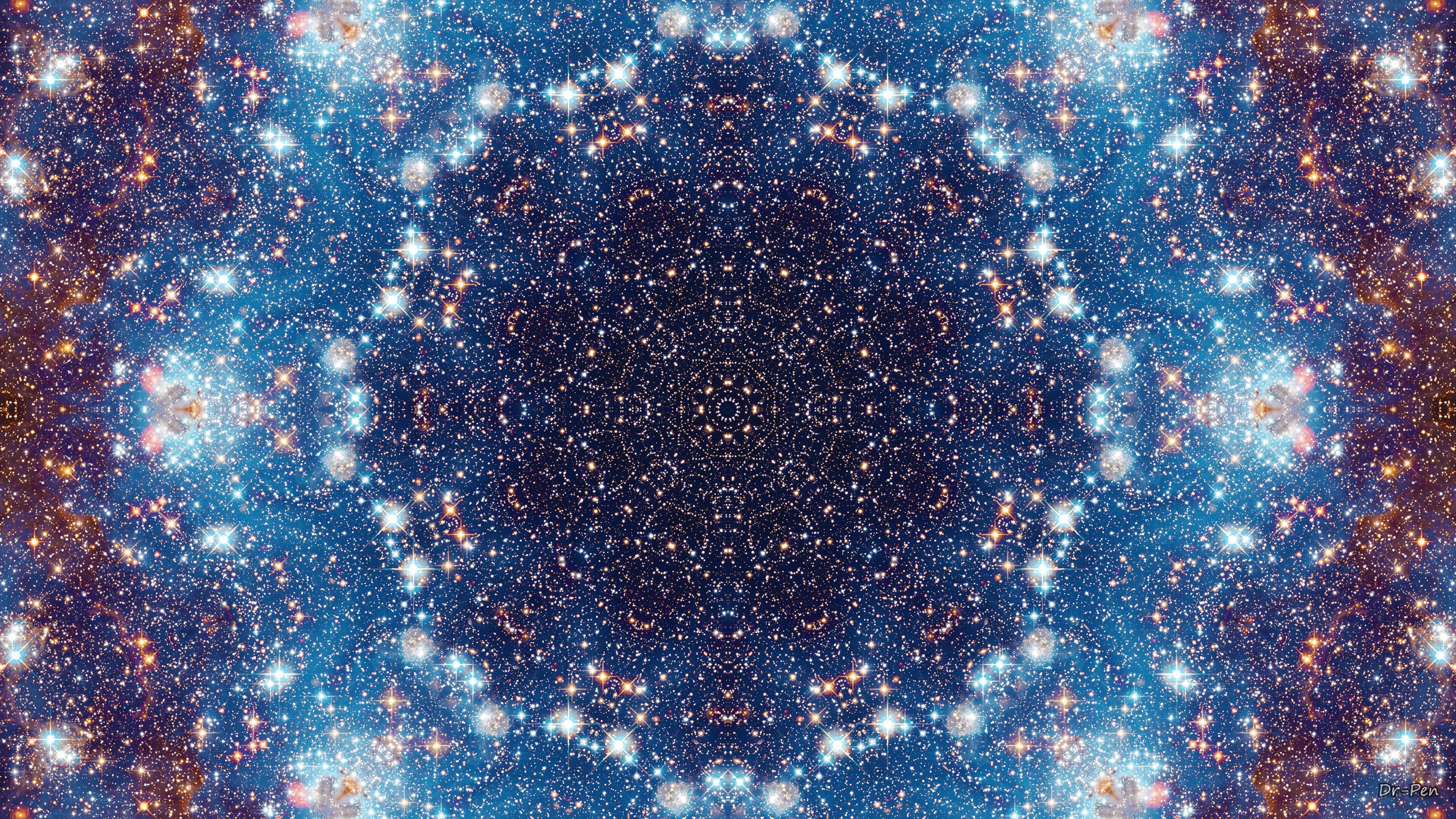 3840x2160 wallpaper fractal, mandala, pattern, glow, bright HD : Widescreen