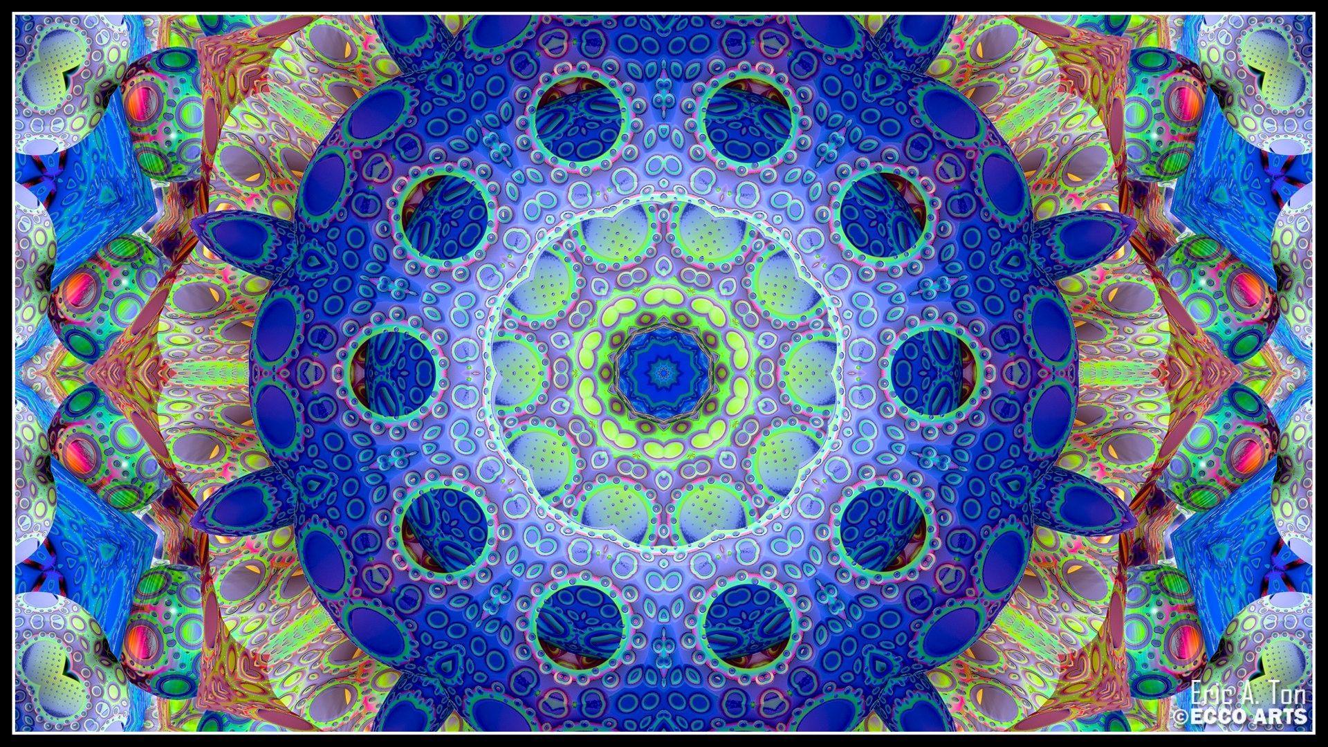 1920x1080 Mandala Background Image. All White Background