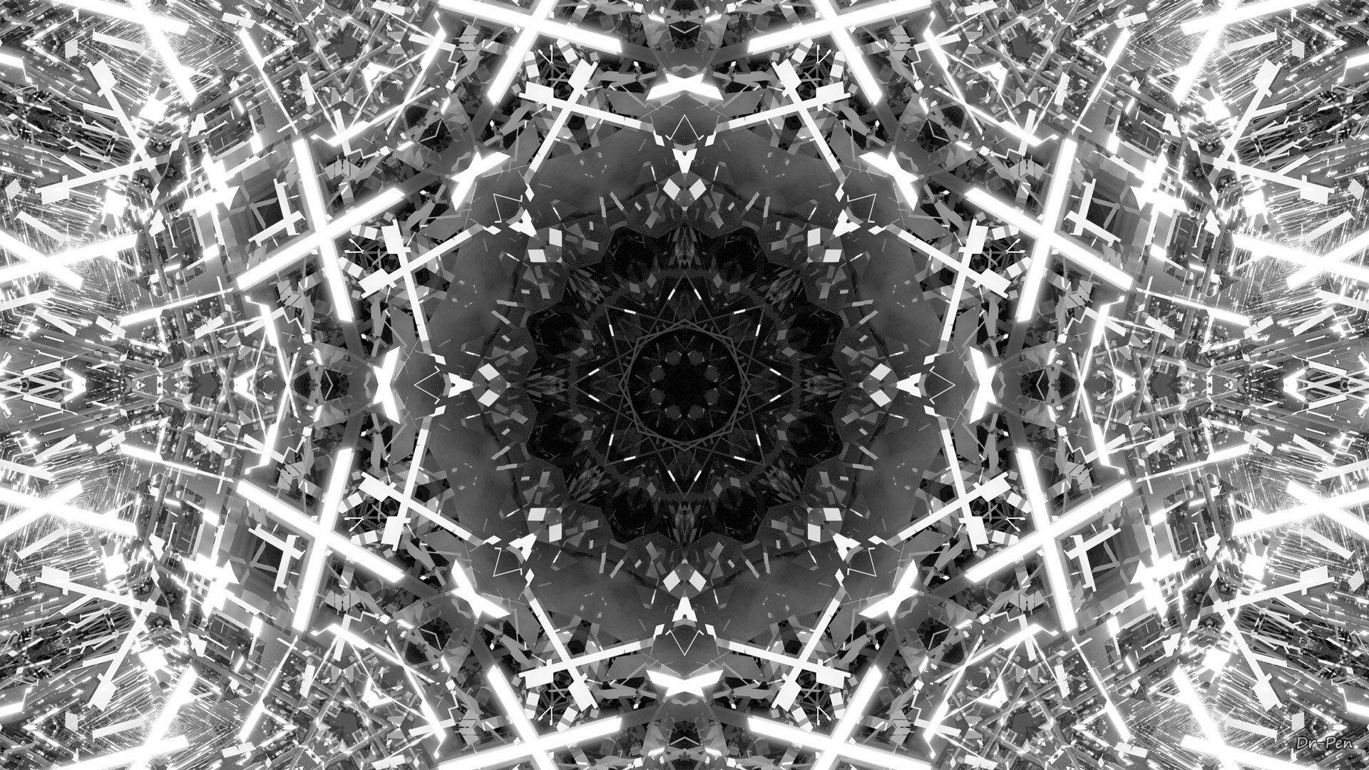 1920x1080 Monochrome Mandala HD Wallpaper. Background Imagex1080