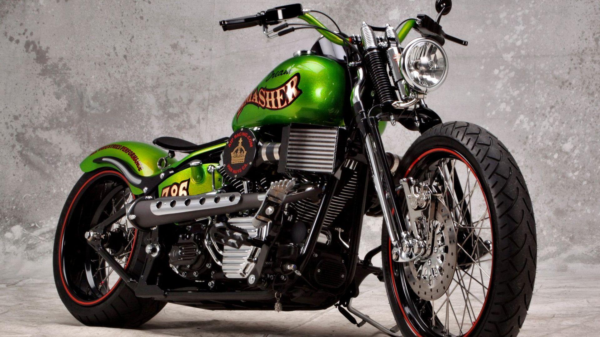 1920x1080 Green Old School Chopper Wallpaper