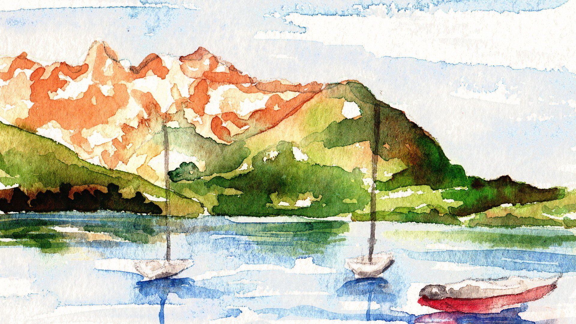 Watercolor Landscape Wallpapers - Top Free Watercolor Landscape
