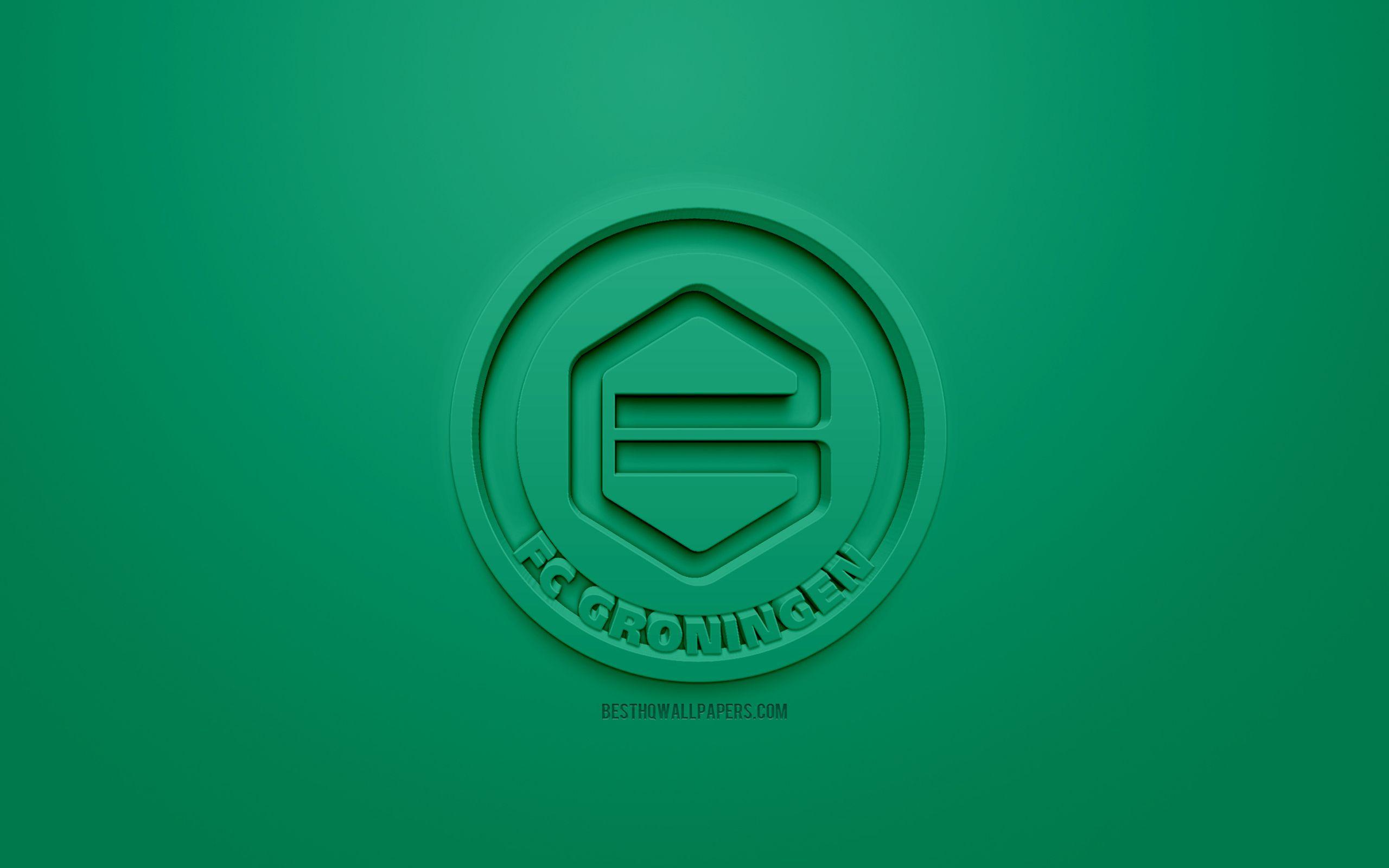 2560x1600 Download wallpaper FC Groningen, creative 3D logo, green