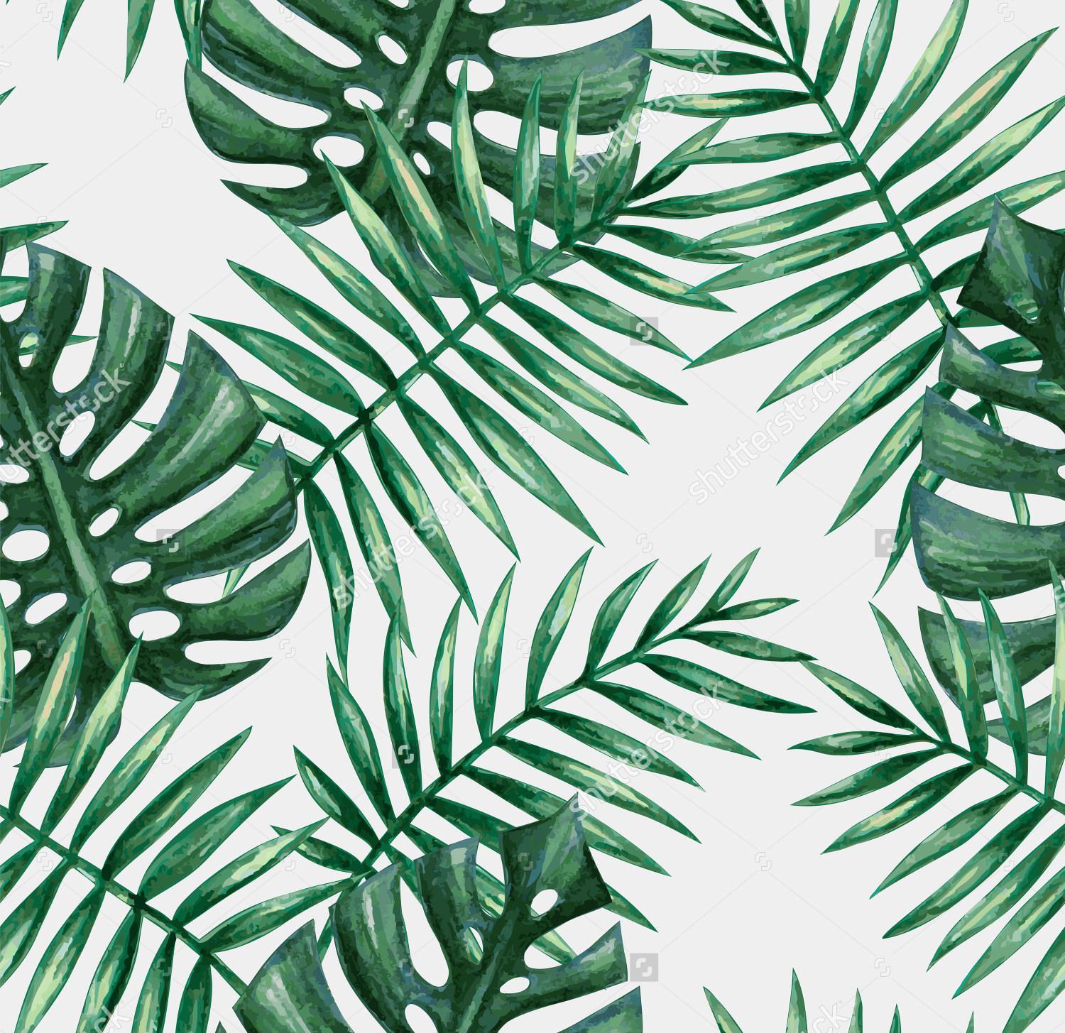 1500x1455 Tropical Watercolor Wallpaper