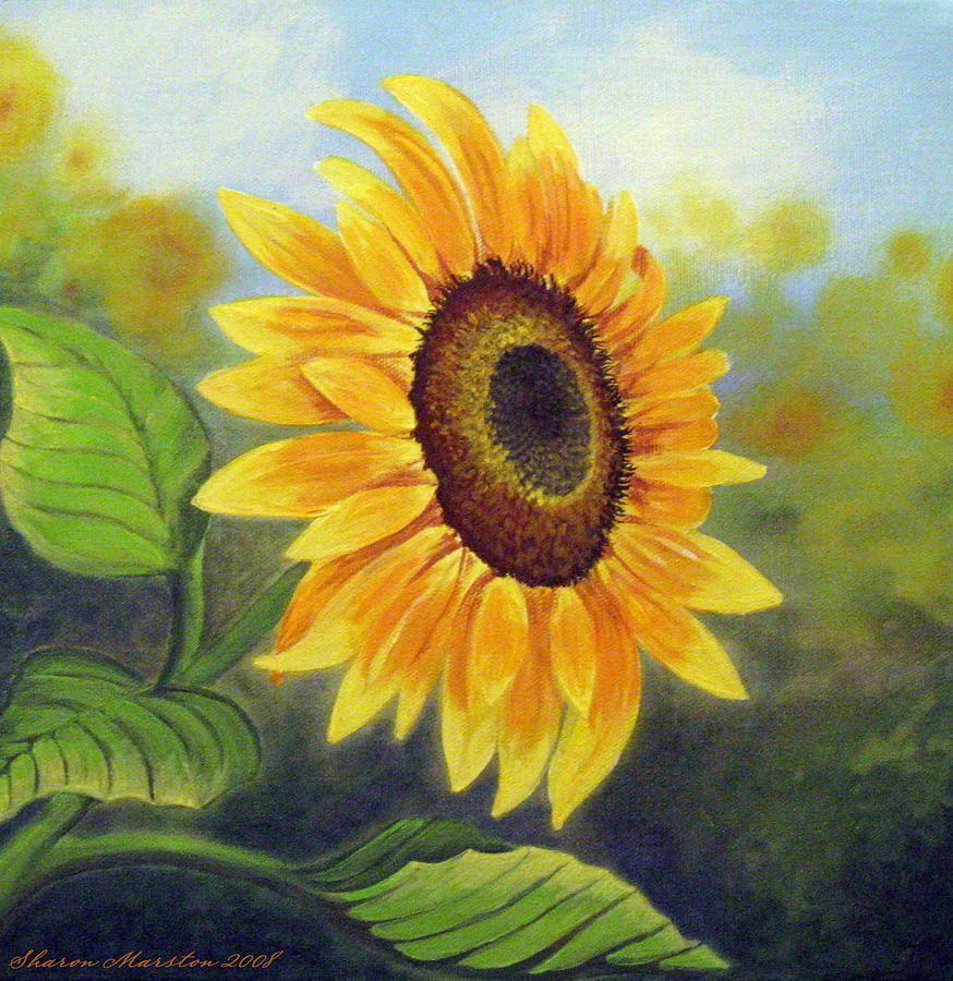 874x900 Sunflower Watercolor paintings
