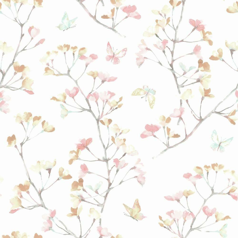 1000x1000 York Wallcoverings Watercolor Branch 33' L x 20.5 W Wallpaper