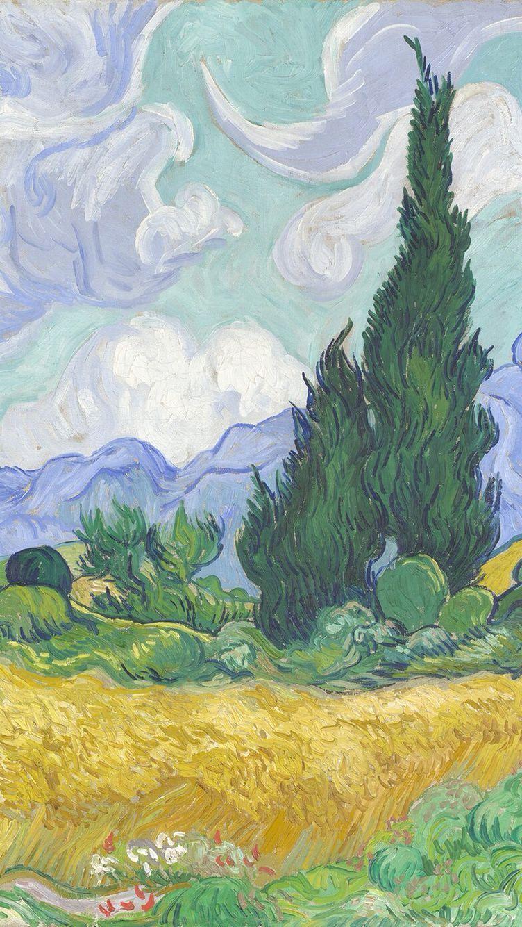 752x1334 iPhone Wallpaper. Painting, Watercolor paint, Tree, Illustration
