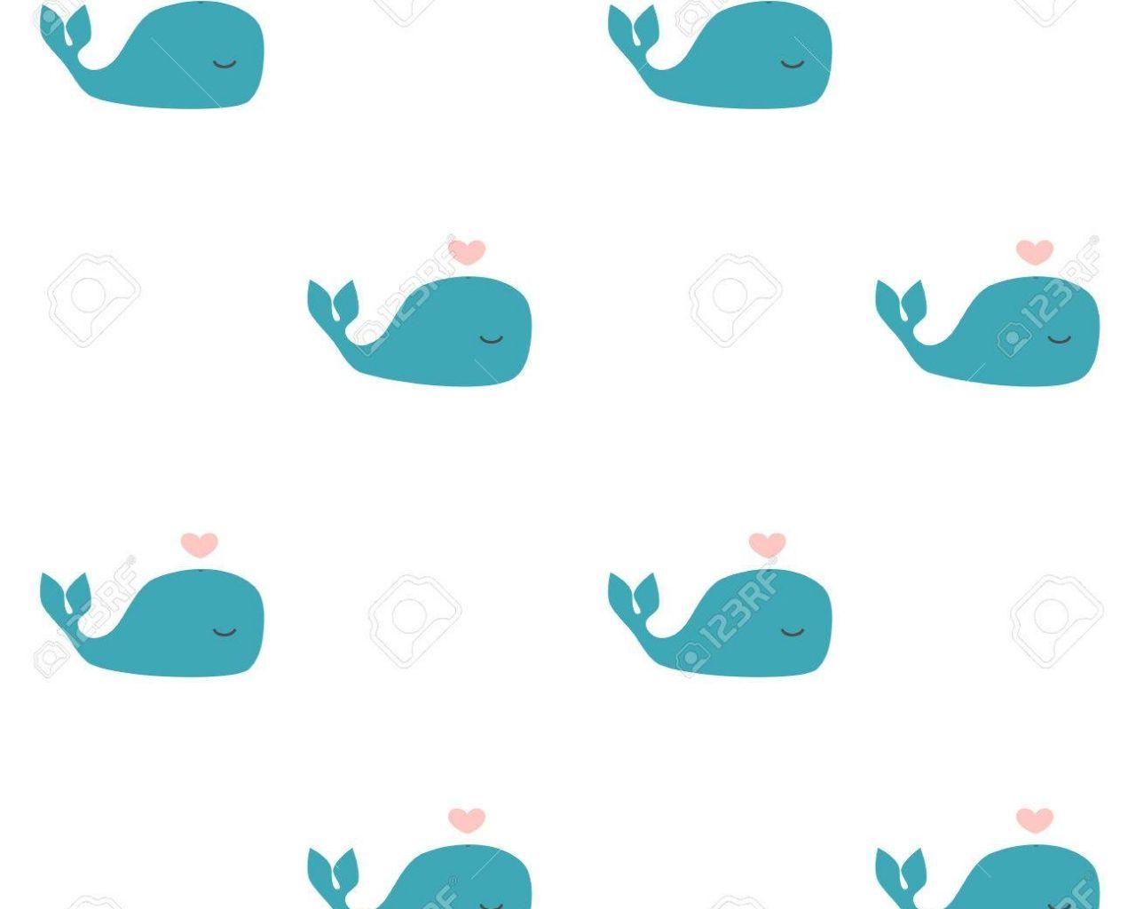 1280x1024 Free download Cute Cartoon Whale Seamless Vector Background