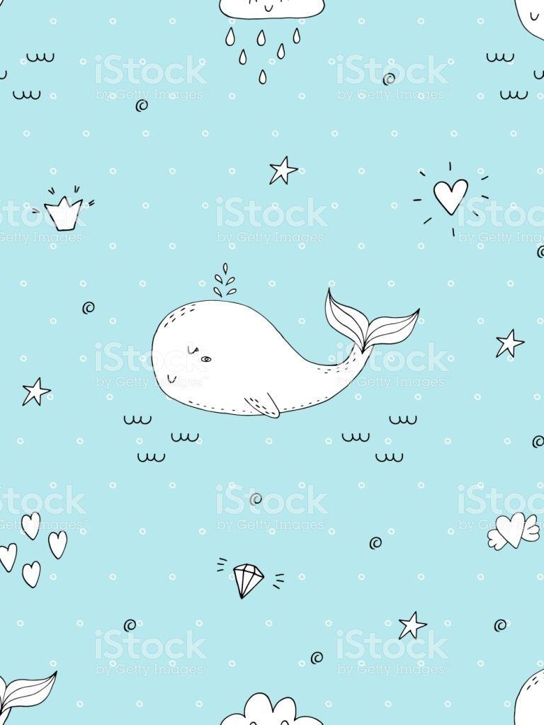 768x1024 Free download Cute Background With Cartoon Whales Baby Shower