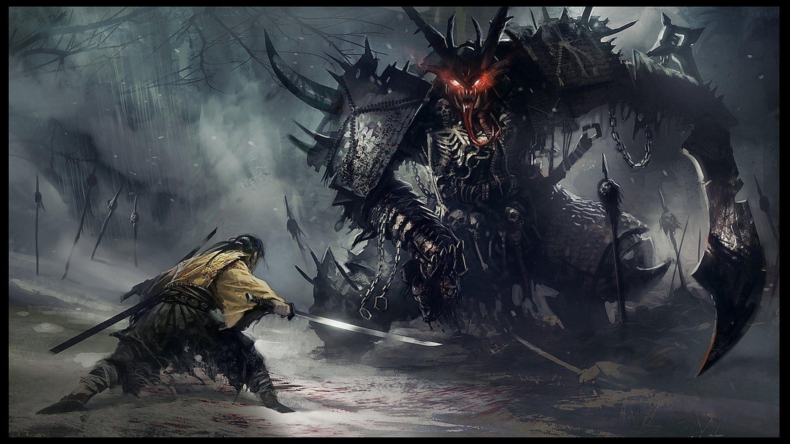 2560x1440 samurai, Warrior, Fantasy, Art, Artwork, Asian Wallpaper HD / Desktop and Mobile Background