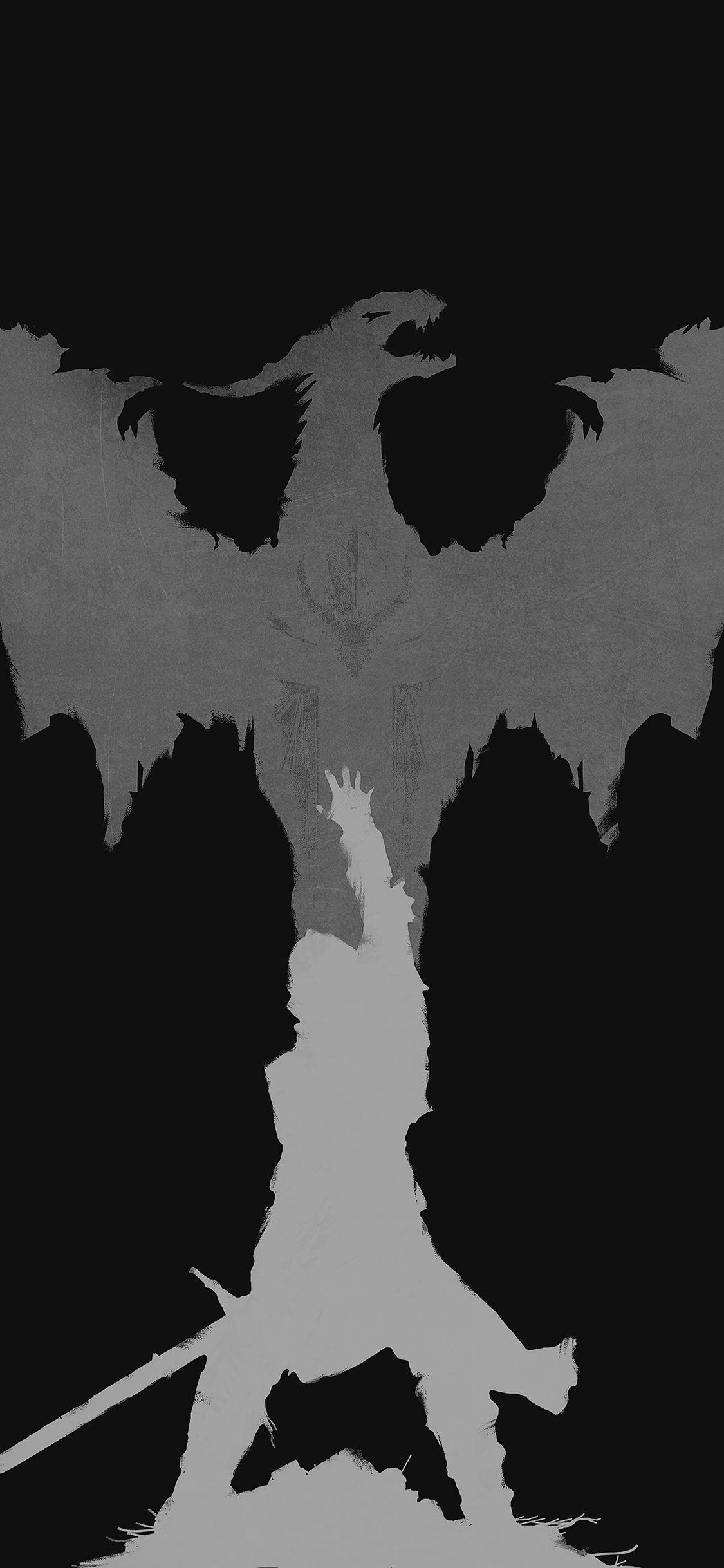 1125x2436 iPhone X wallpaper. dragon age dark bw art illust minimal