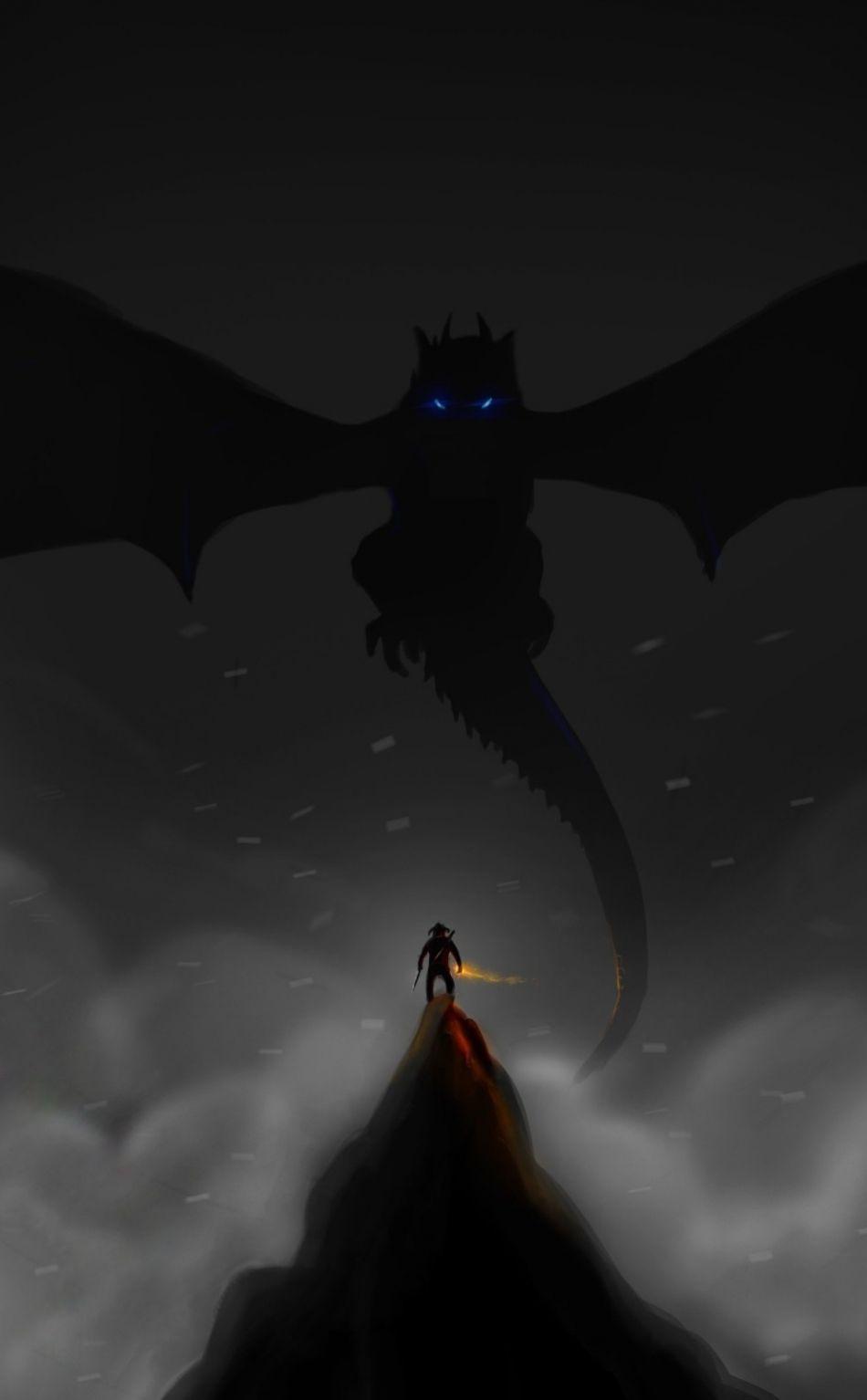 950x1534 Download 950x1534 wallpaper dark, dragon and warrior, the elder scrolls v: skyrim, iphone, 950x1534 HD image, background, 15231