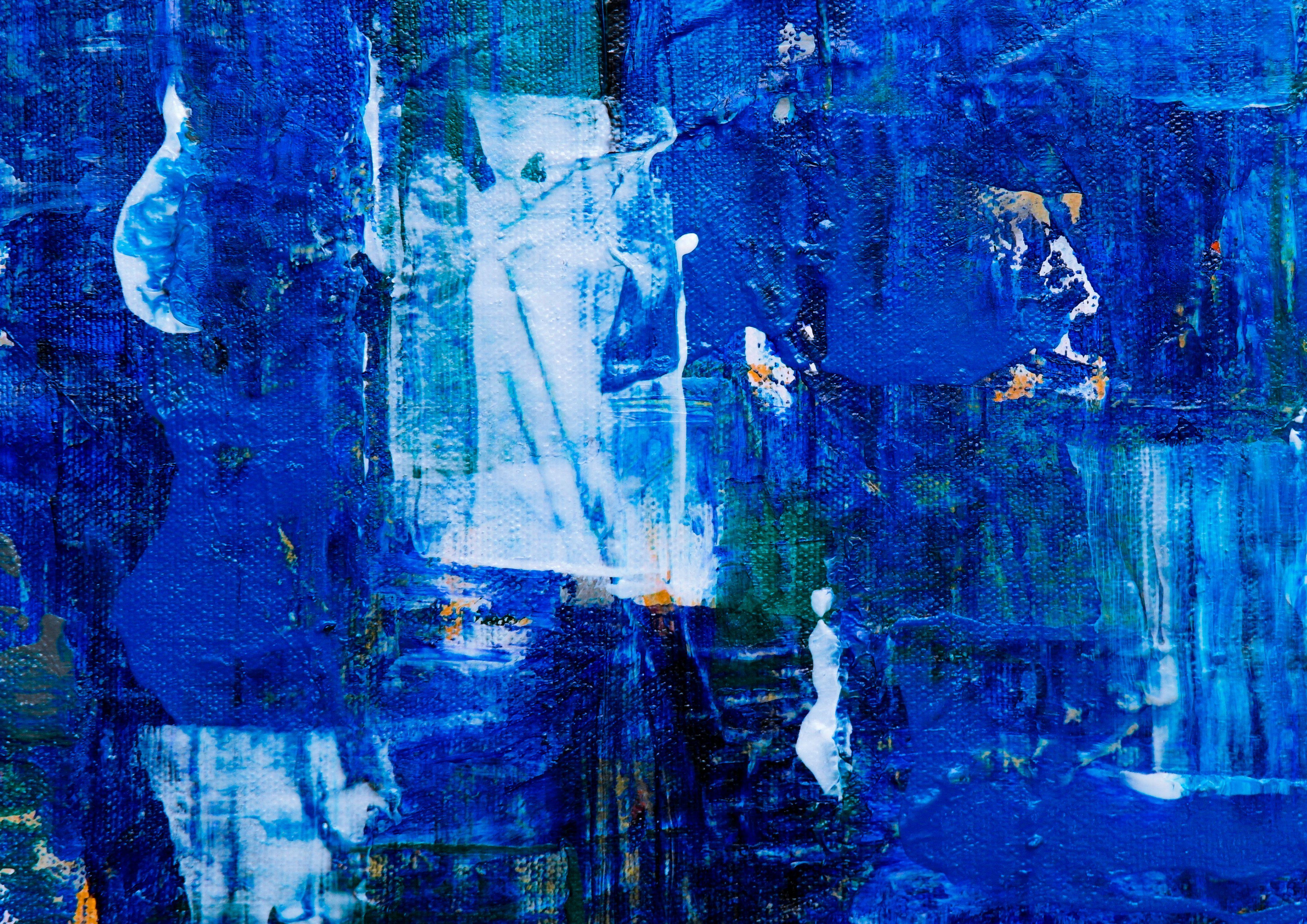 4402x3113 Photo of Blue Abstract Painting · Free