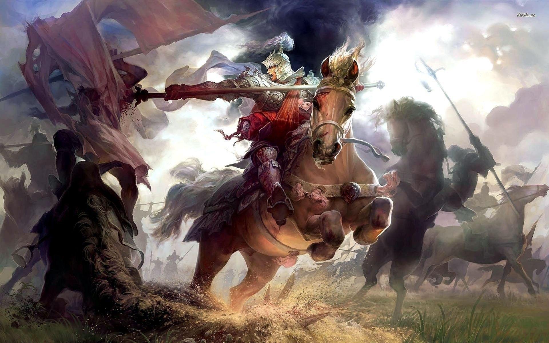 1920x1200 Three, Mmo, Action, Battle, Samurai, Text Image, Rpg, Fantasy, Poster, Kingdoms, Desktop Image, Online, Warrior, Fighting Artwork, Chinese