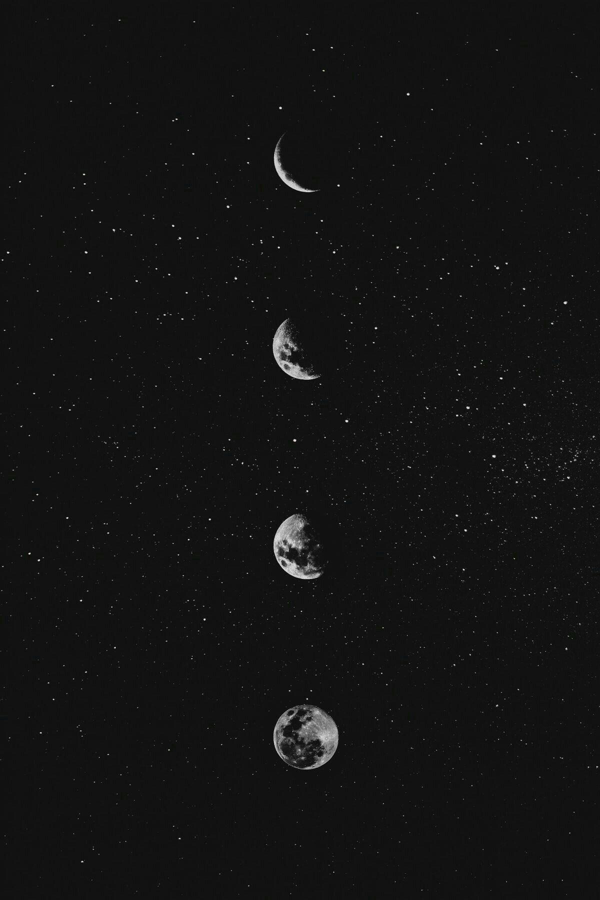1200x1800 Dark Aesthetic Stars And Moon Wallpaper