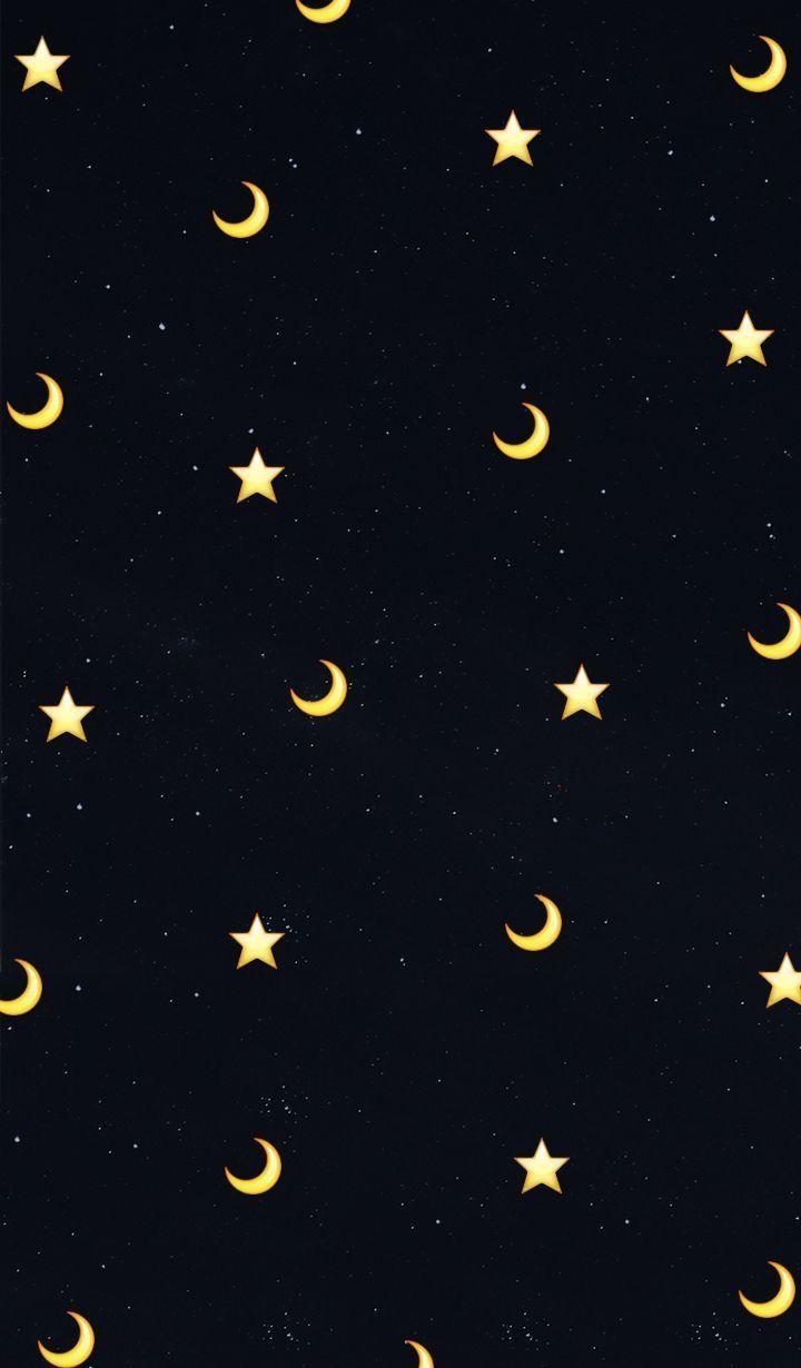 720x1230 Dark Aesthetic Stars And Moon Wallpaper