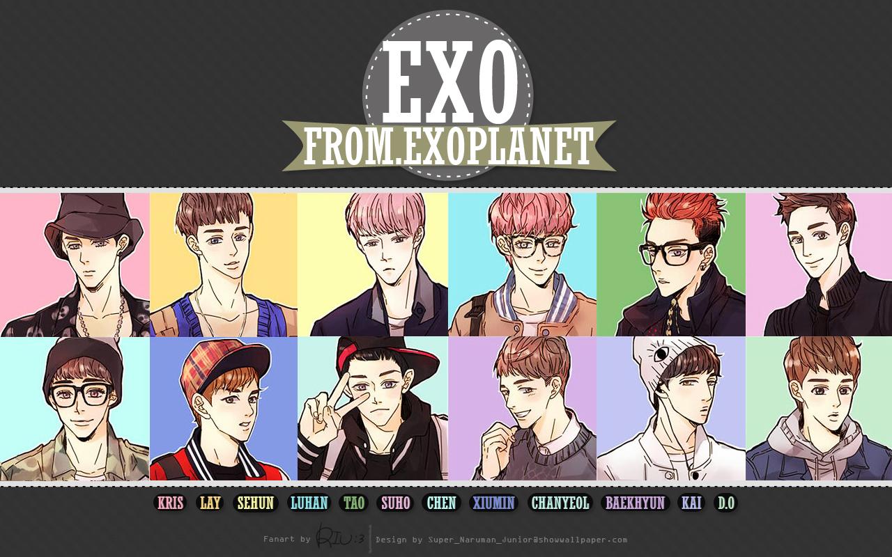 EXO Cartoon Wallpapers - Top Free EXO Cartoon Backgrounds - WallpaperAccess