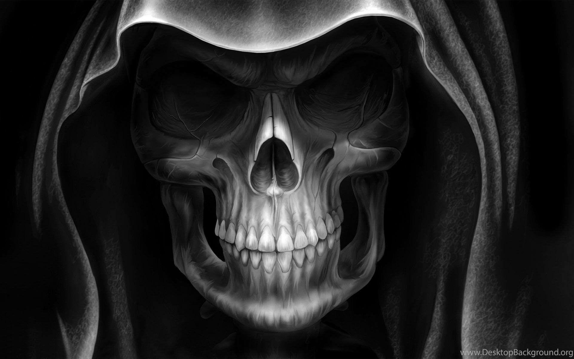 1920x1200 Creative & Graphics Black And White Demon Alien Devil Skull