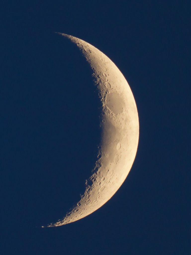 768x1024 Free download Simple Minimal Crescent Moon Space Night Sky iPhone