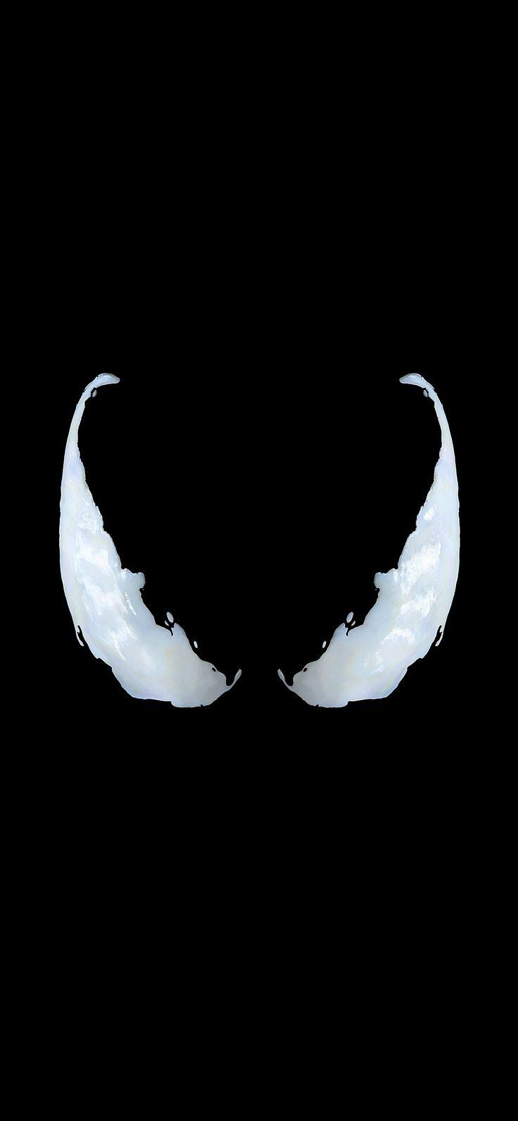 736x1593 iPhone X wallpaper : marvel venom logo dark eye art simple