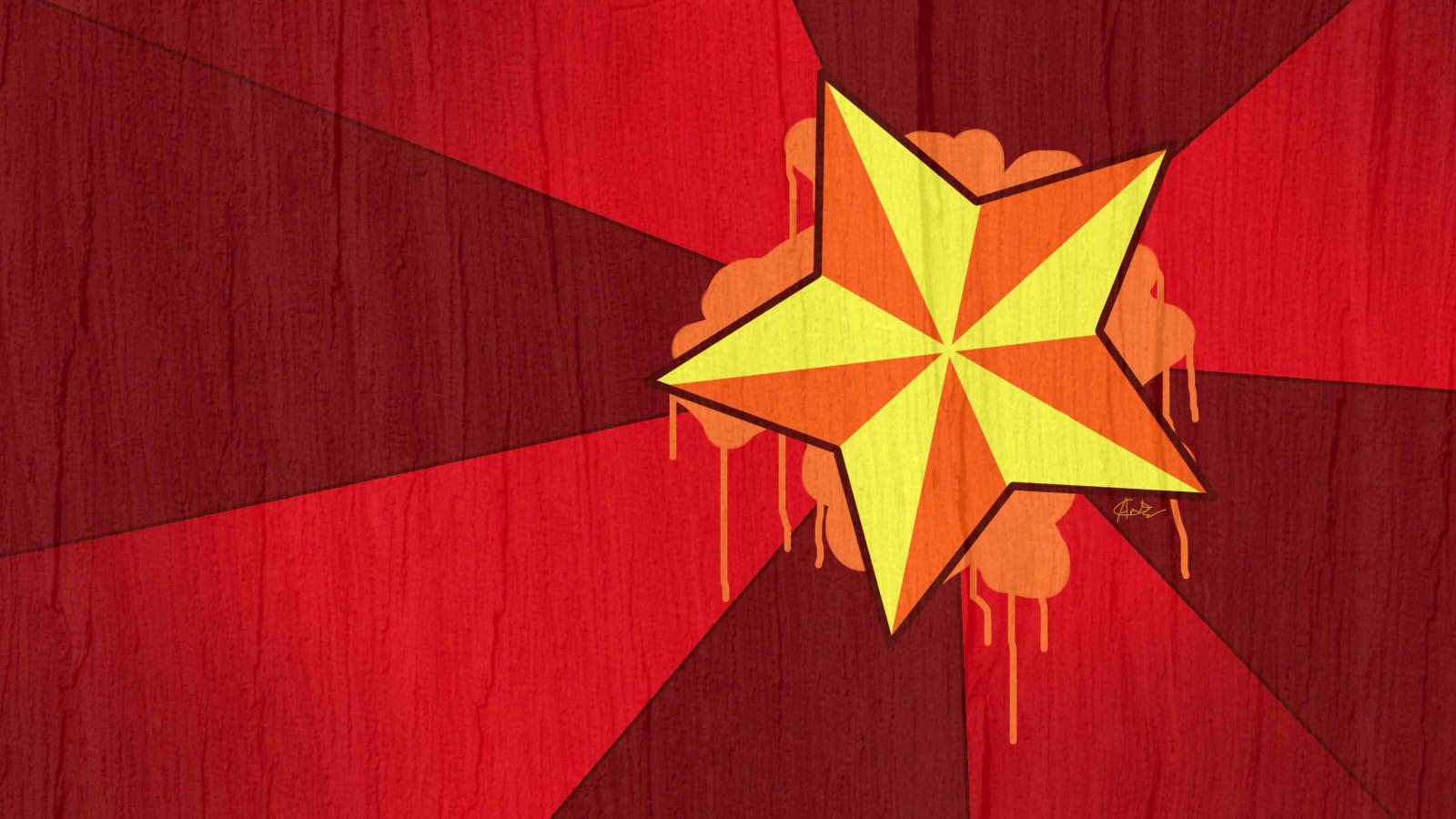 1600x900 More Like Red Graffiti Star Background