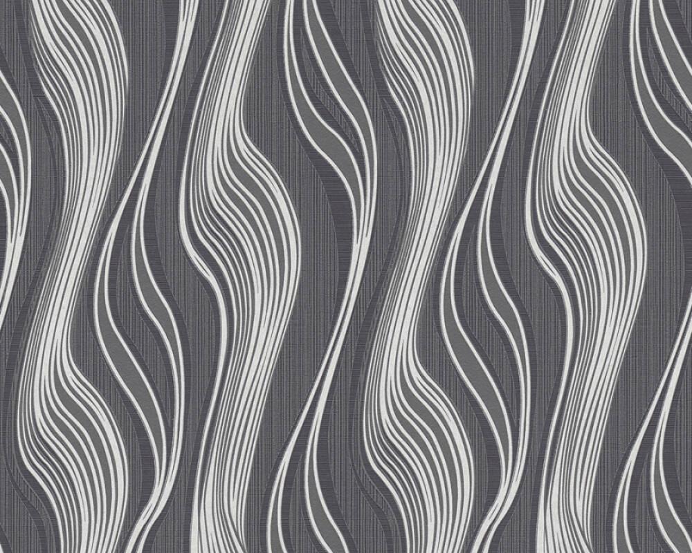 1000x800 AS Création Wallpaper «Stripes, Black, Grey, Metallic, Silver» 371416