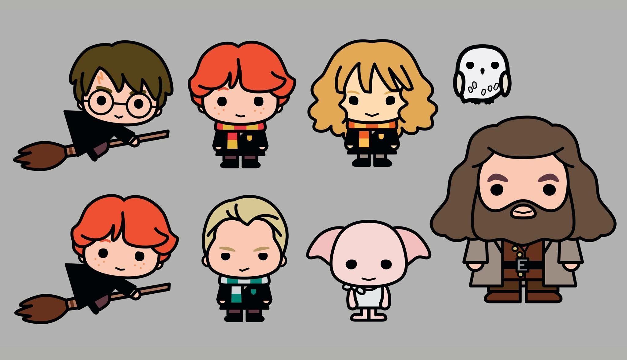 2048x1178 Simple Harry Potter Cartoon Wallpaper