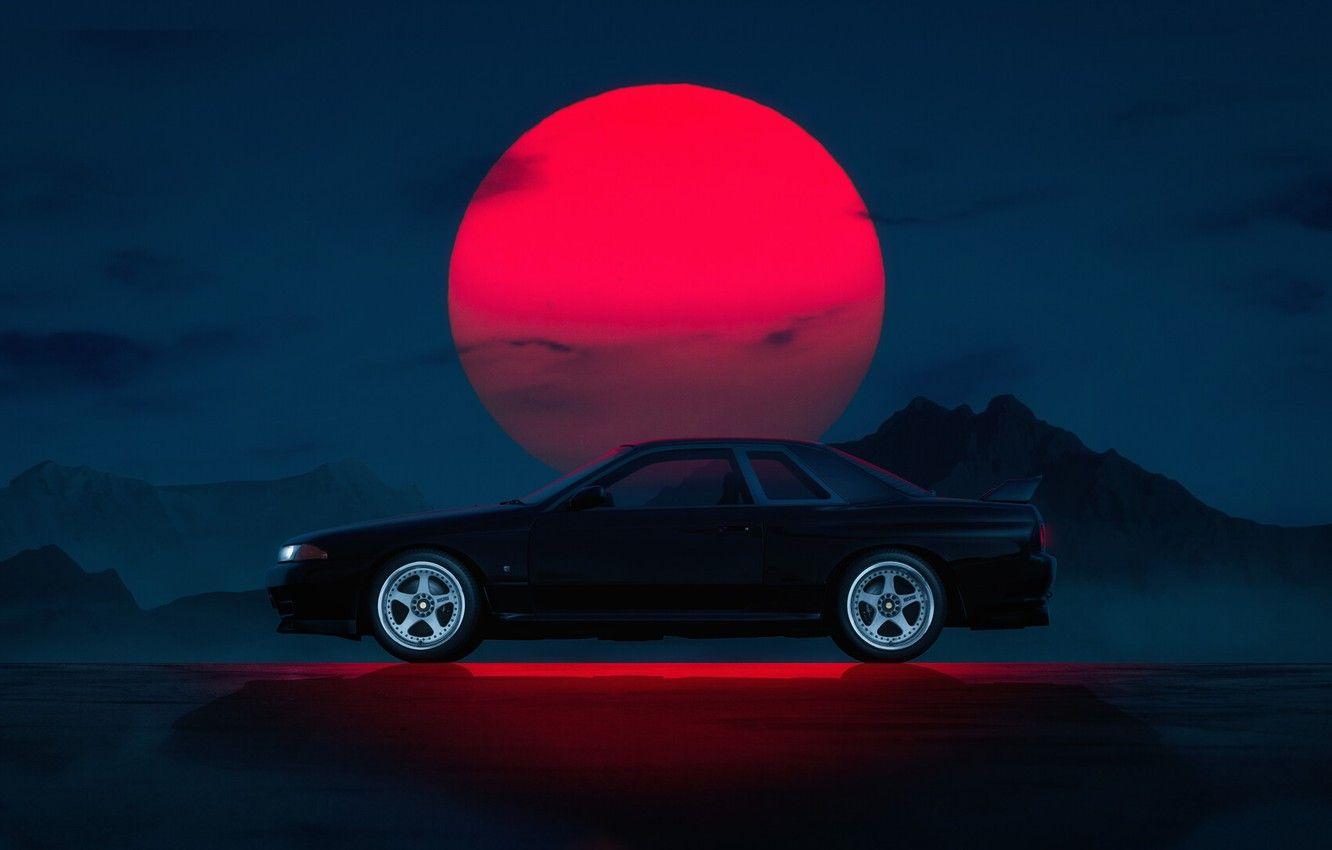 1332x850 Wallpaper Auto, Machine, Nissan, Car, Star, Black, Sun, Night