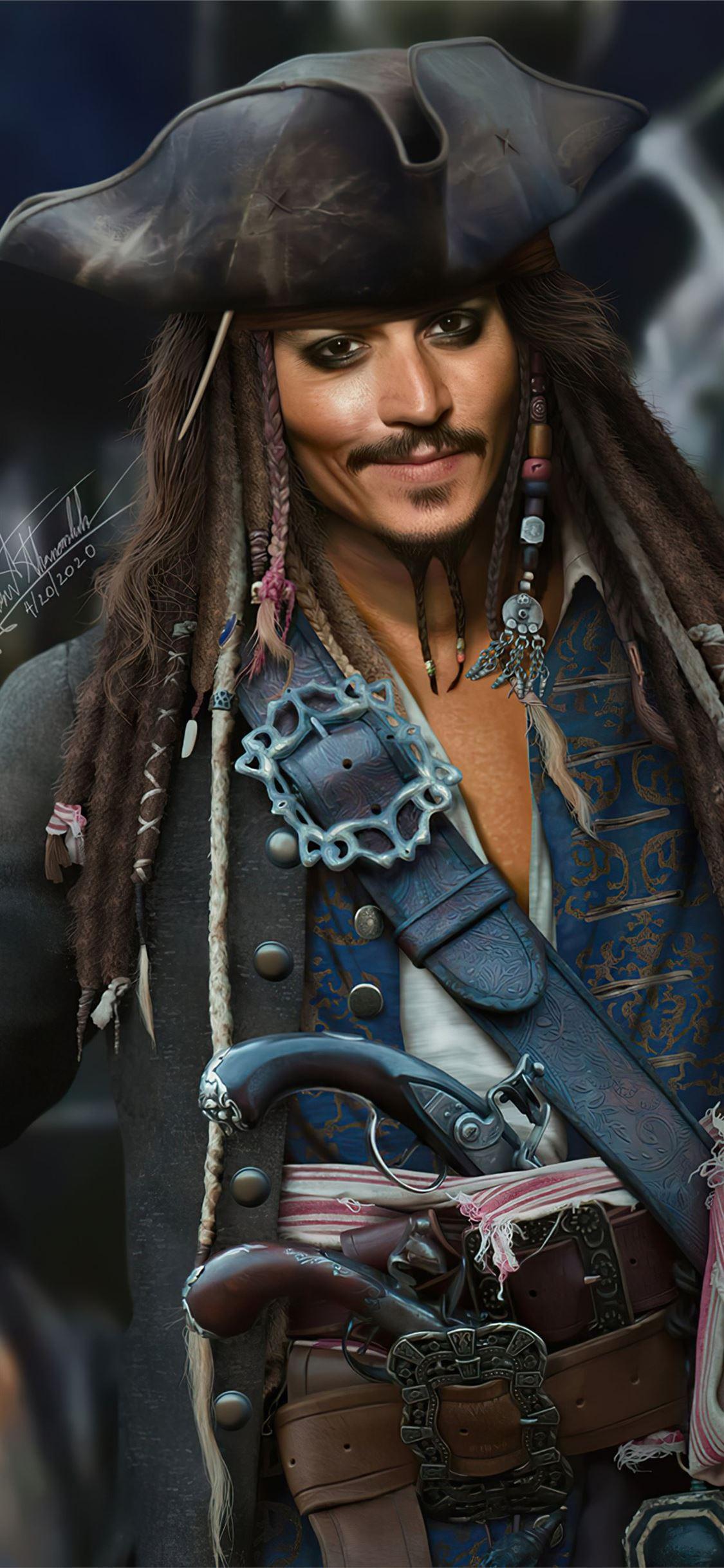 1125x2436 jack sparrow fanart 4k iPhone X Wallpaper Free Download