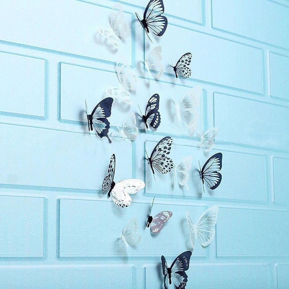 960x960 36pcs Decal Wall Stickers Home Decorations 3D Black White