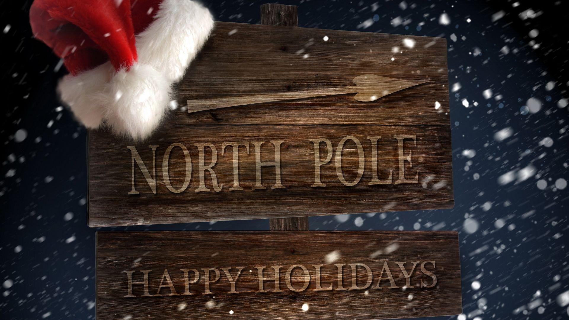1920x1080 North Pole sign wallpaper. North Pole sign