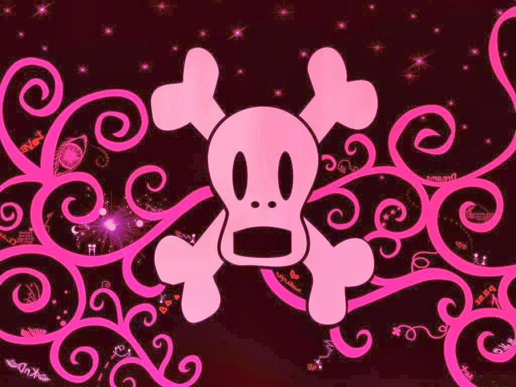 1024x768 Skull Wallpaper Pink