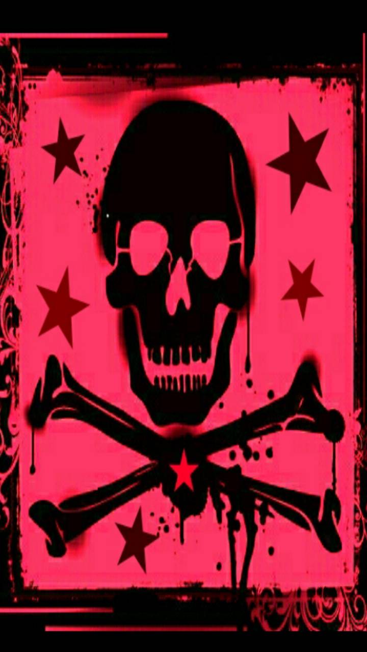 720x1280 Pink Star Skull wallpaper