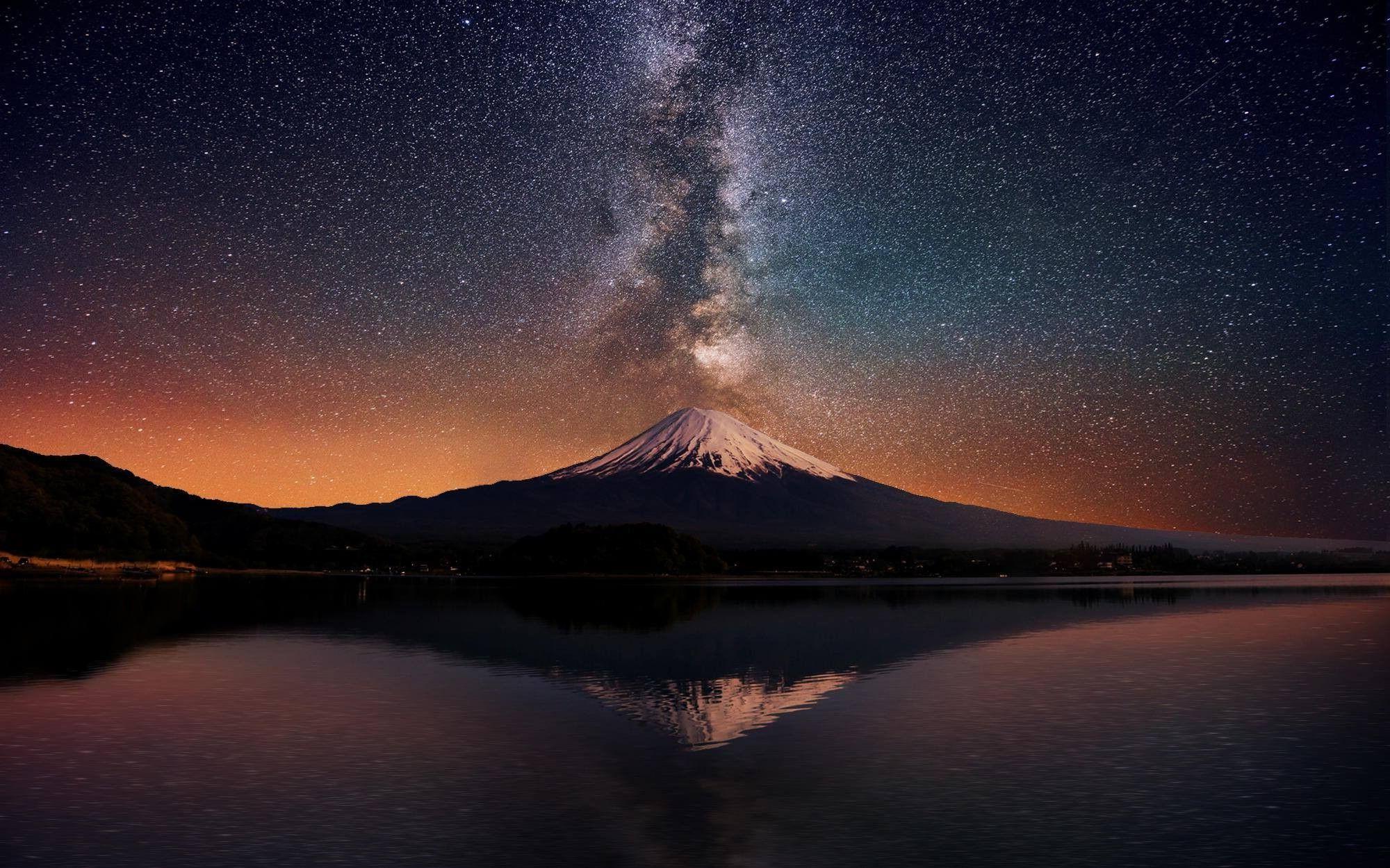 2000x1250 Free Night Mountain Wallpaper Phone at Landscape Monodomo