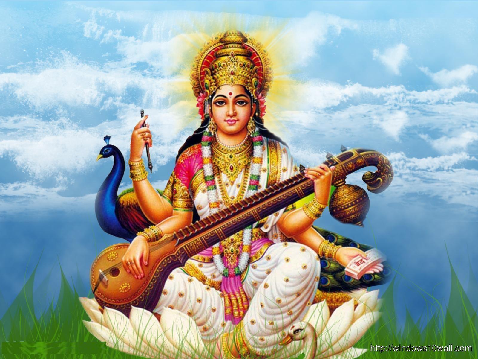 1600x1200 Saraswati Maa Hindu God Wallpaper